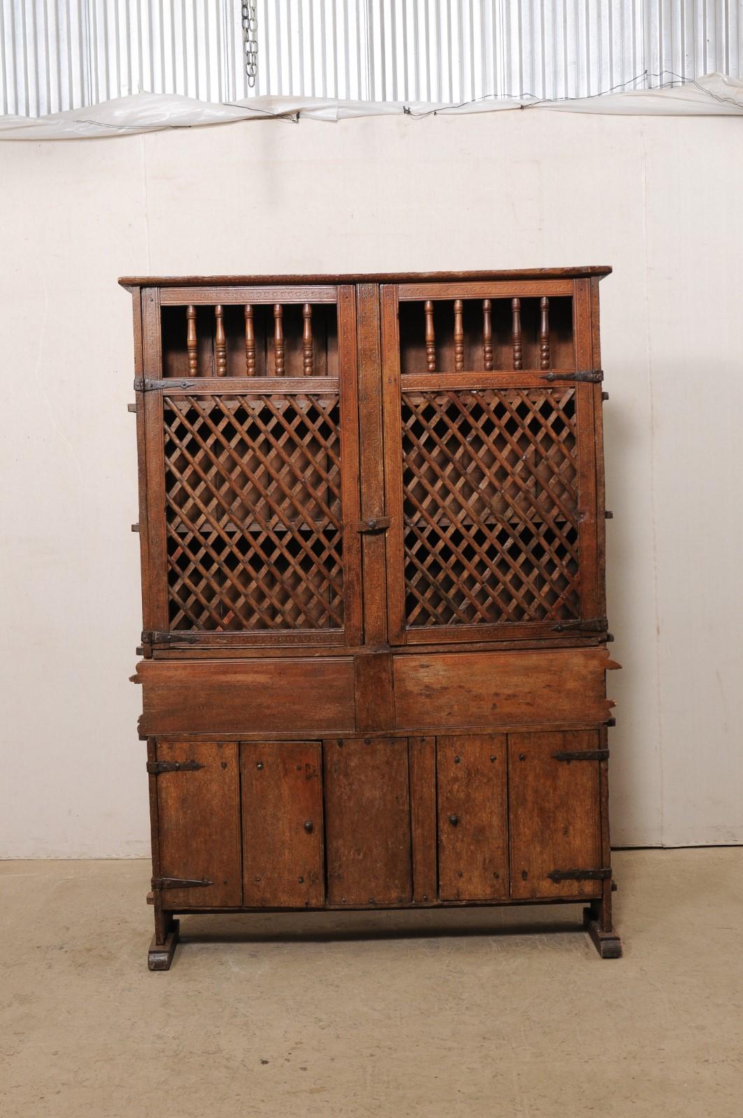 Tall Early 18th C. Italian Wooden Storage & Display Cabinet, a Fabulous Piece For Sale 6