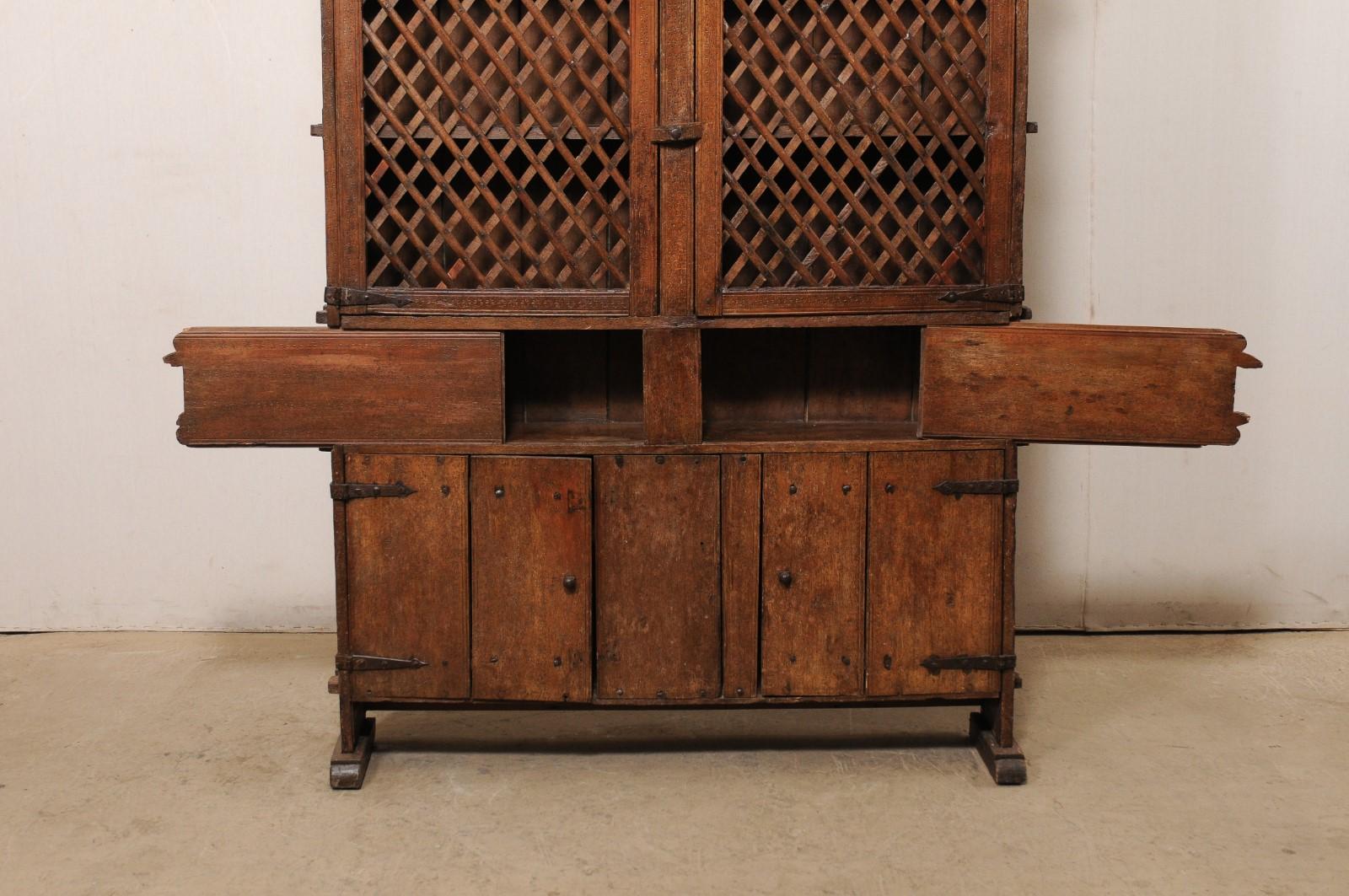 Tall Early 18th C. Italian Wooden Storage & Display Cabinet, a Fabulous Piece For Sale 7