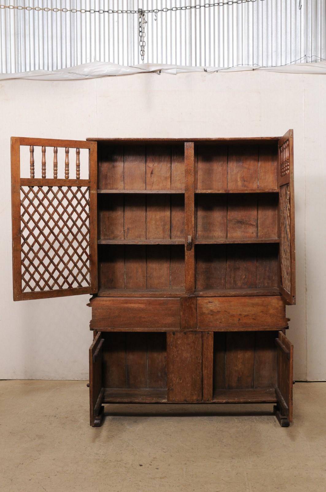 Tall Early 18th C. Italian Wooden Storage & Display Cabinet, a Fabulous Piece For Sale 8