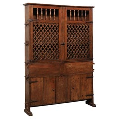 Antique Tall Early 18th C. Italian Wooden Storage & Display Cabinet, a Fabulous Piece