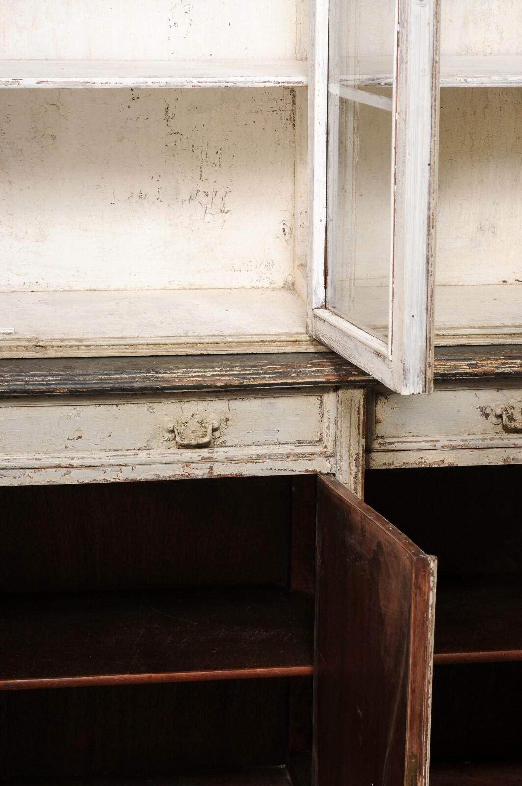 A Tall French Antique Deux Corps Cabinet For Sale 7