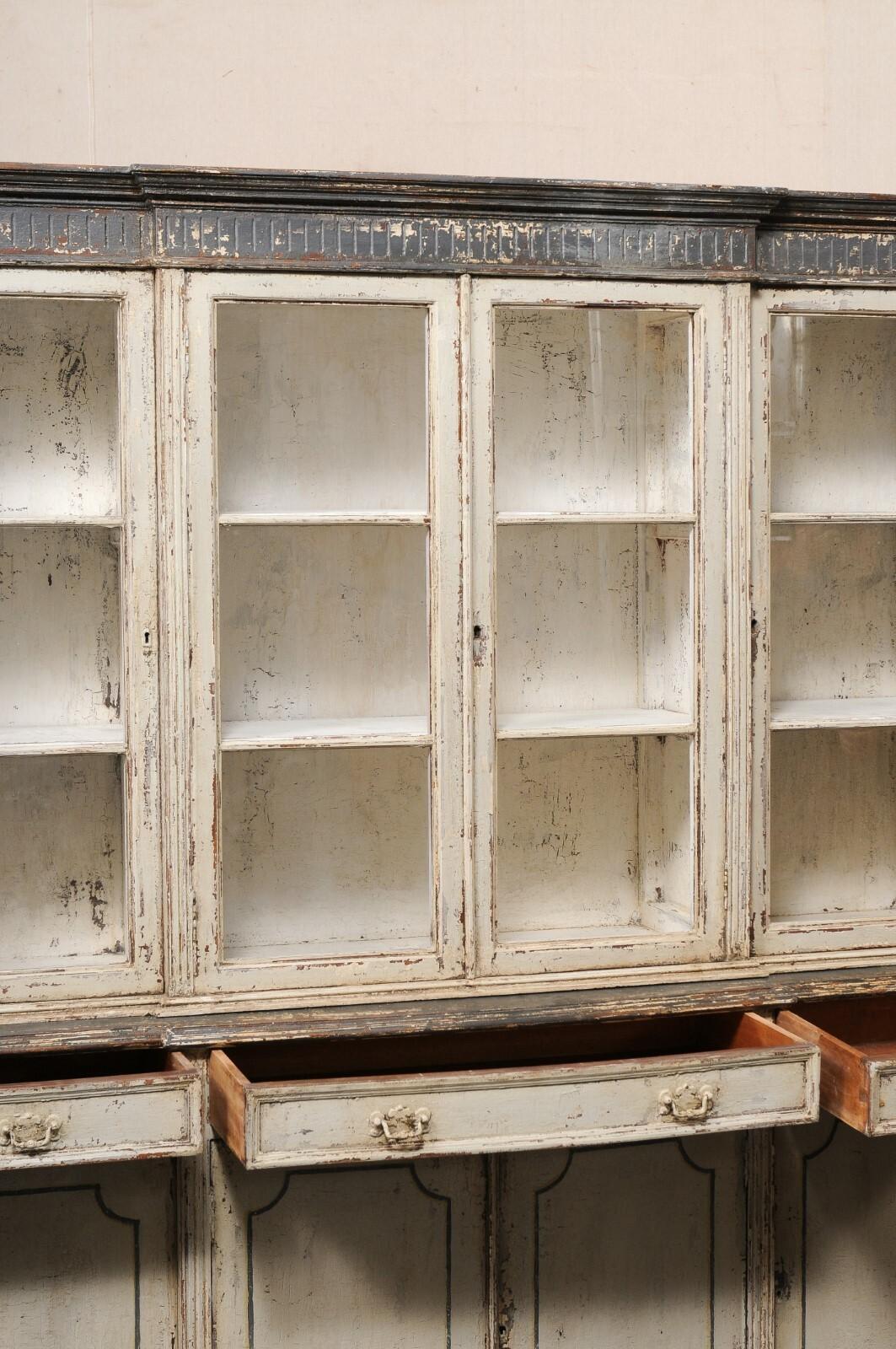 Wood A Tall French Antique Deux Corps Cabinet For Sale