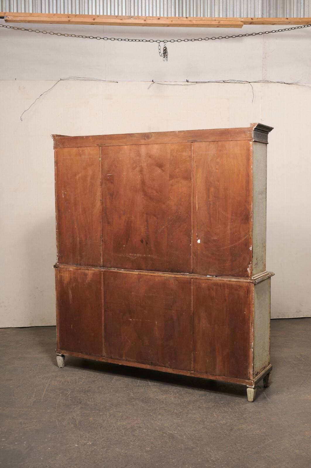 A Tall French Antique Deux Corps Cabinet For Sale 2