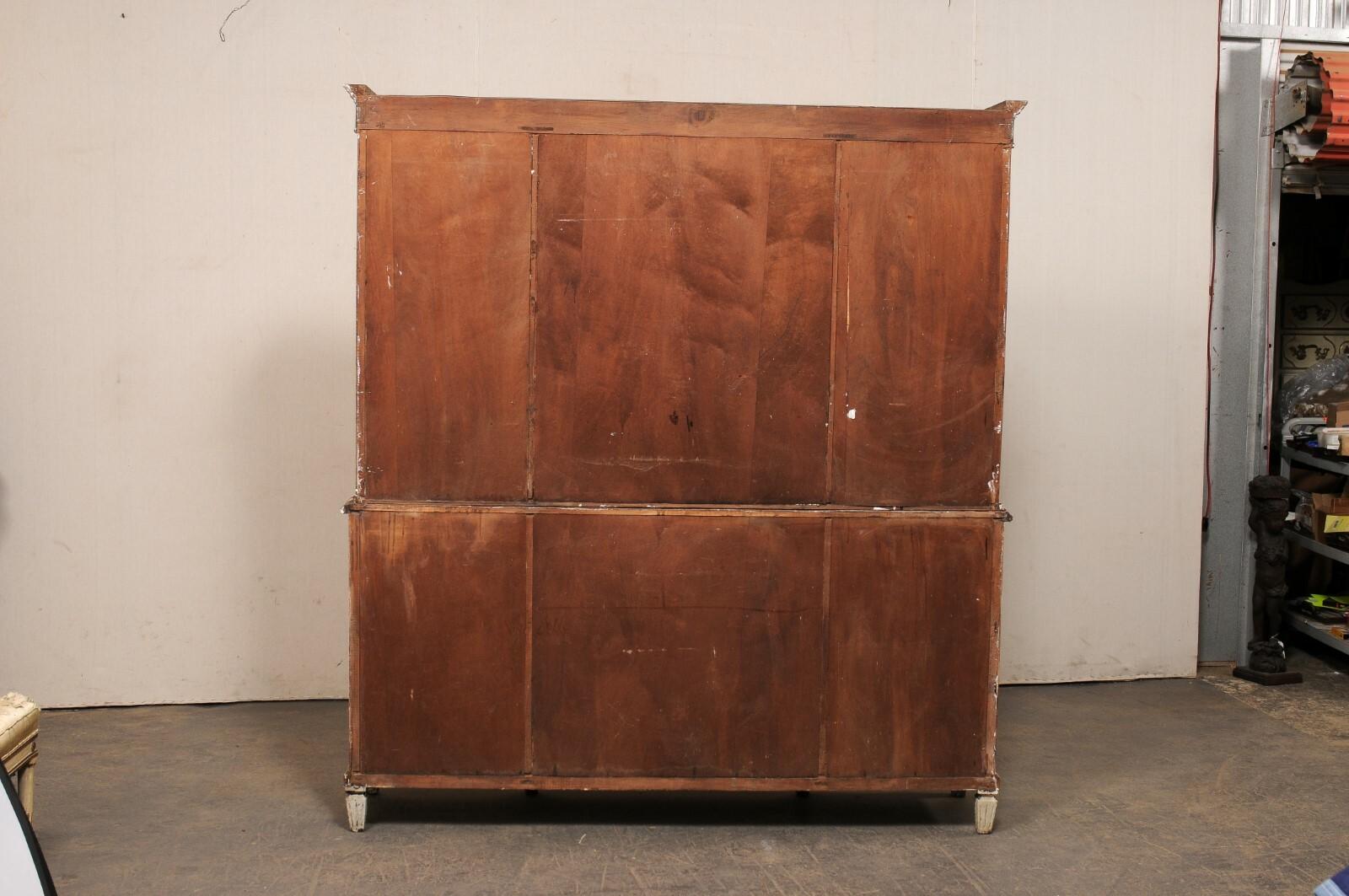 A Tall French Antique Deux Corps Cabinet For Sale 3