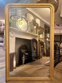 A Tall French Antique Gold Gilt Louis Philippe Domed Top Mirror