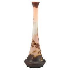 Tall Galle Botanical Cameo Glass Vase, C1900