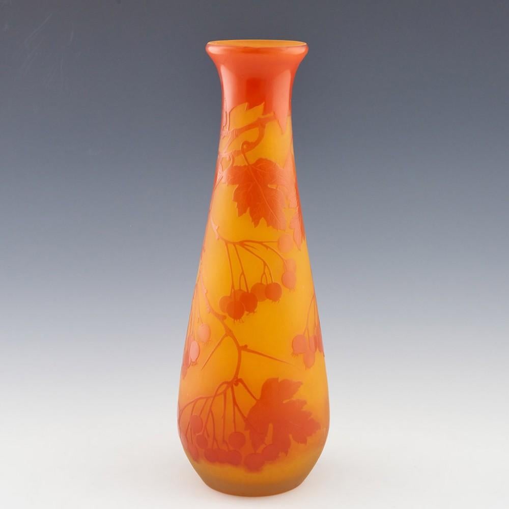 A Tall Galle Cameo Glass Vase, c1910

This mark was used between the passing of Galle himself in 1906 and the start of the first war when the factory closed.

Additional Information:
Heading :  A Tall Galle Cameo Glass Vase
Date : 1906-14
Origin :