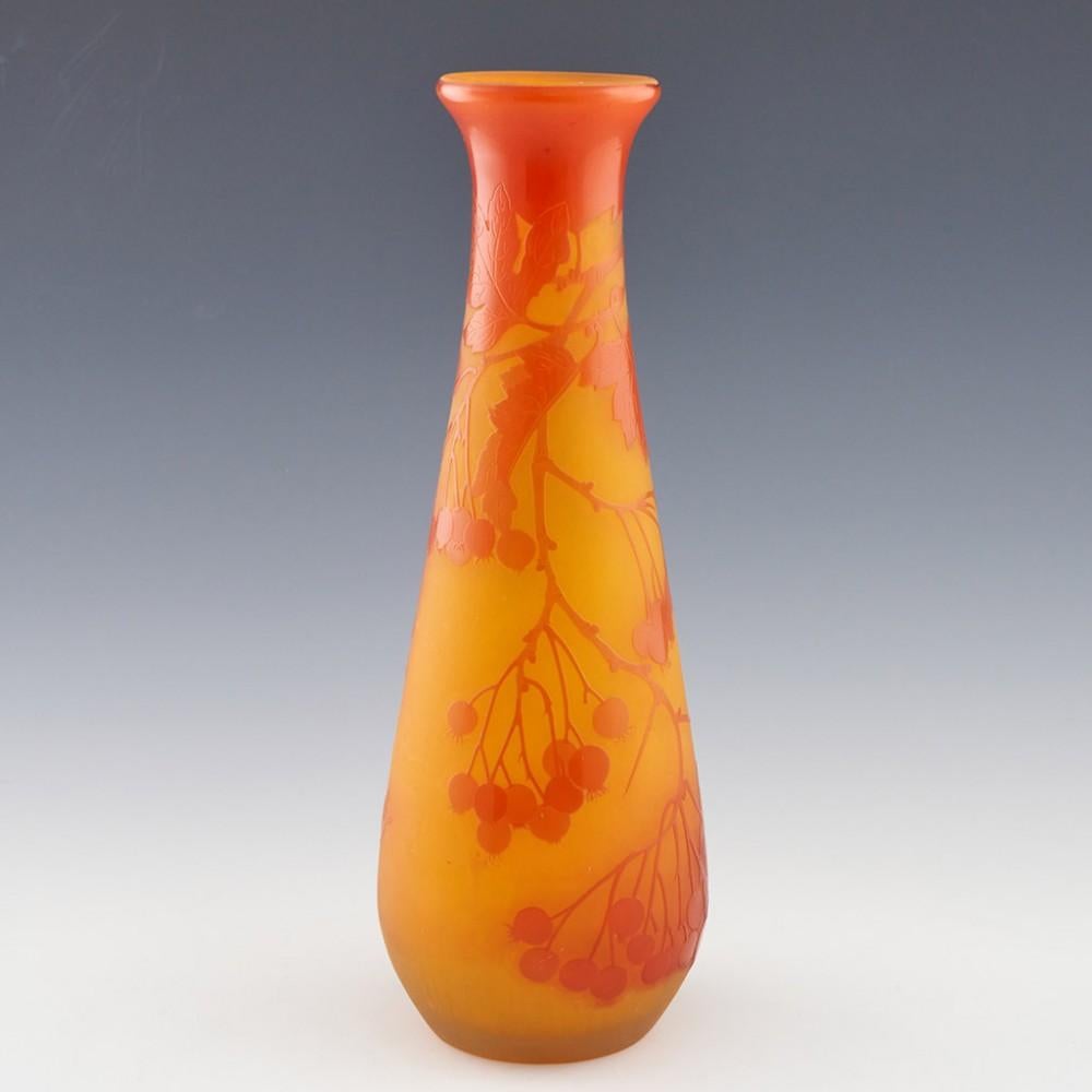 Art Nouveau A Tall Galle Cameo Glass Vase, c1910 For Sale