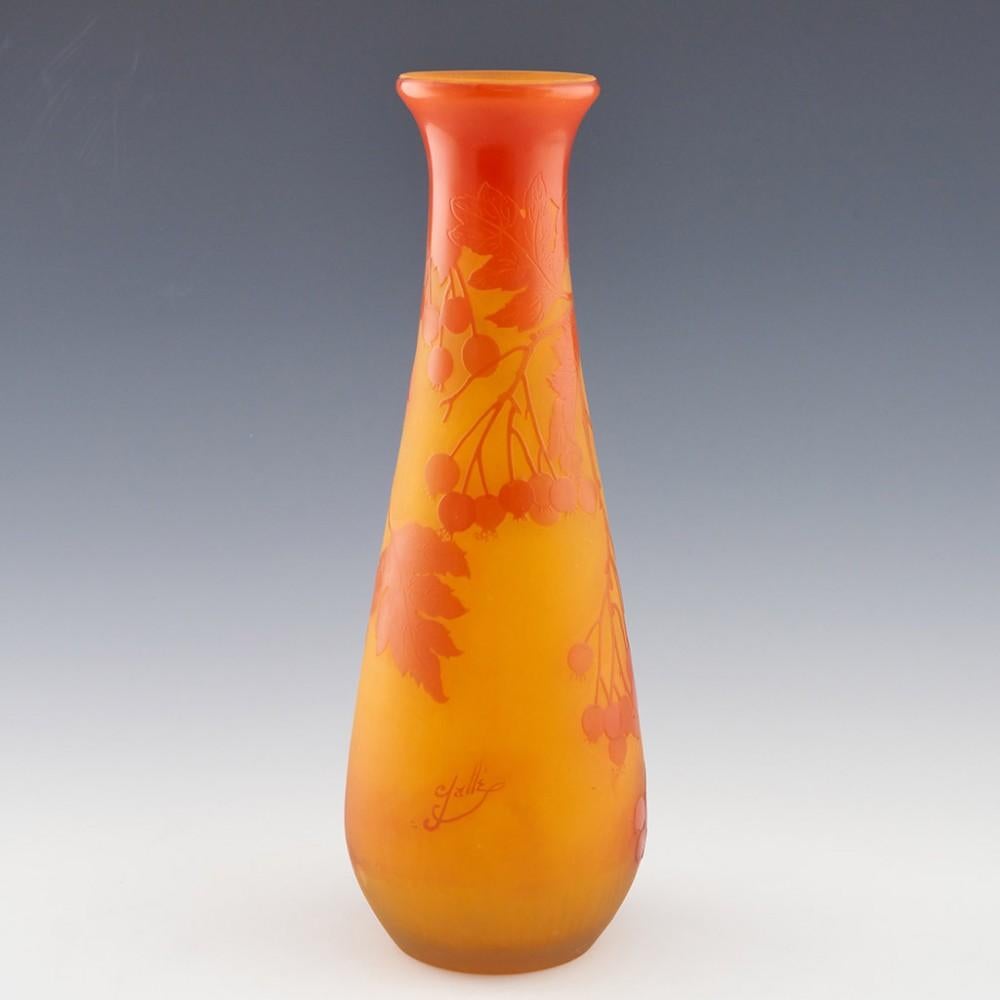 French A Tall Galle Cameo Glass Vase, c1910 For Sale