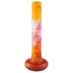 A Tall Galle Four Colour Cameo Glass Vase, c1910