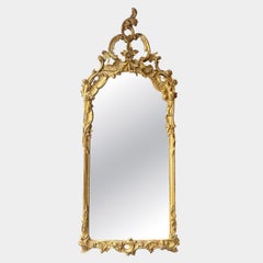 A Tall George III Carved  Rococo Giltwood Pier Mirror