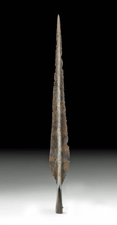 Tall Iron Age Spear Tip, Abstract Decorative Accent