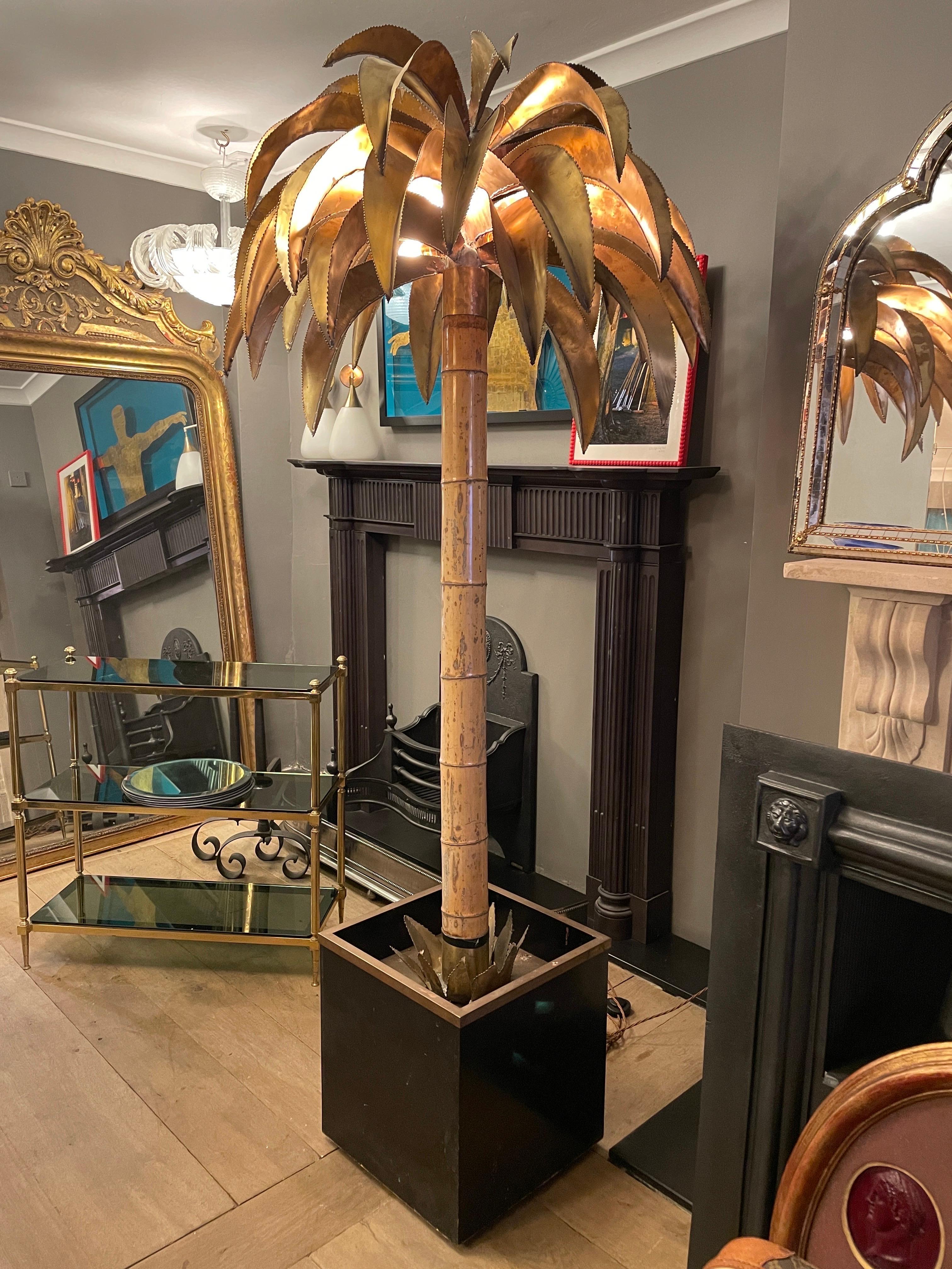 Tall Maison Jansen Palm Tree Floor Lamp For Sale 3