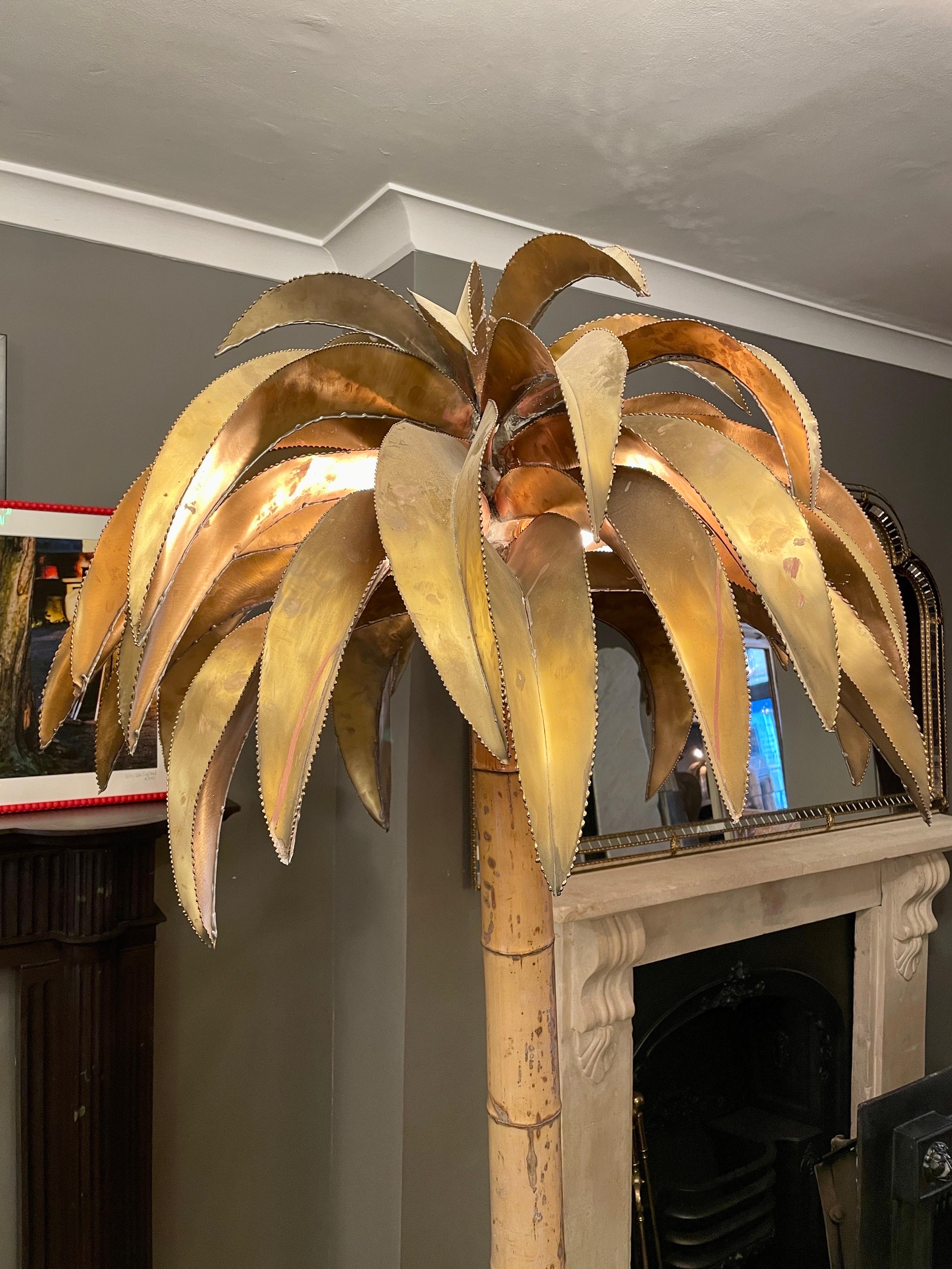 Tall Maison Jansen Palm Tree Floor Lamp For Sale 4