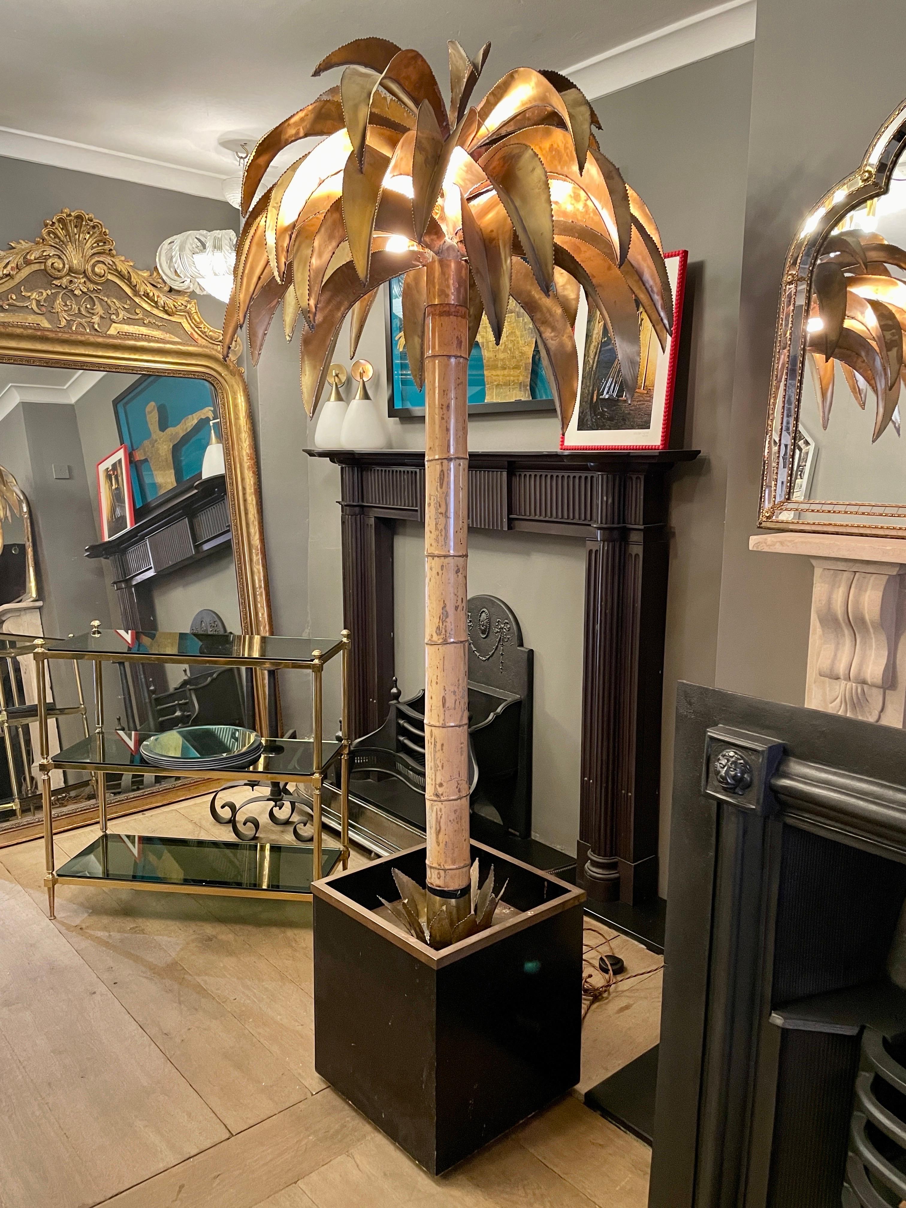 Tall Maison Jansen Palm Tree Floor Lamp For Sale 2