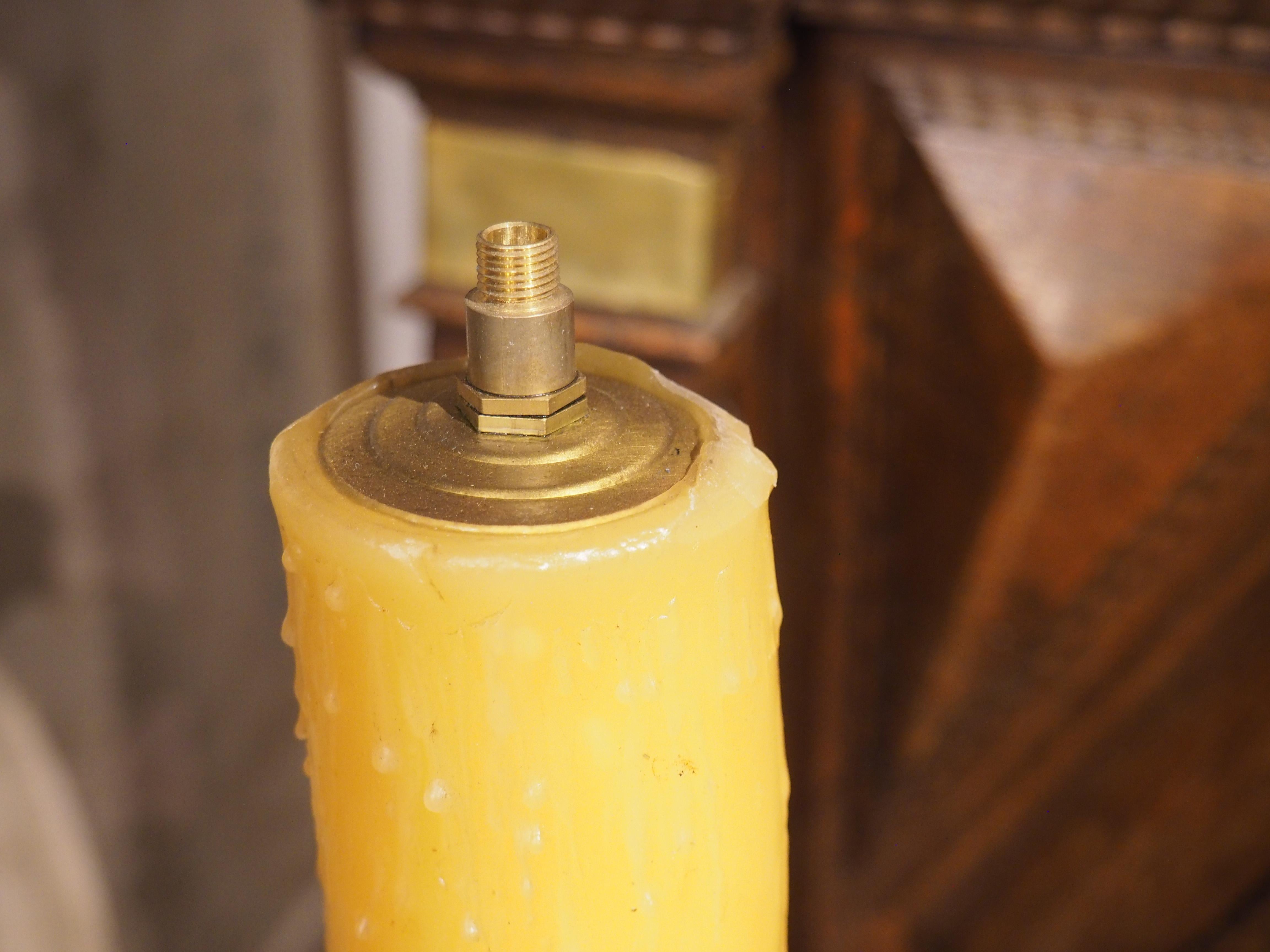 A Tall Pair of 18th Century Giltwood Candlesticks from France For Sale 6