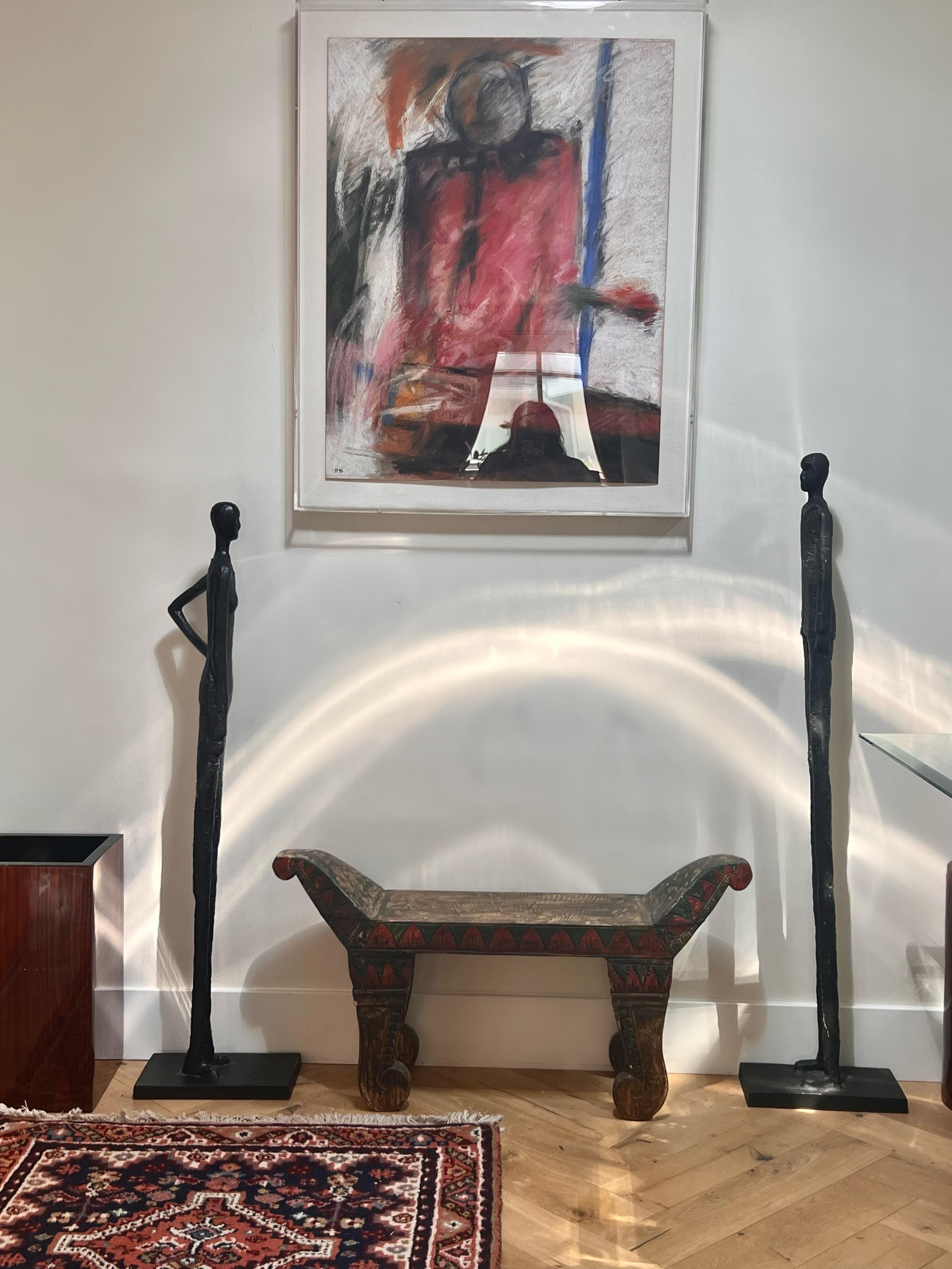 A tall pair of Giacometti style figurative floor sculptures, 20th century 2