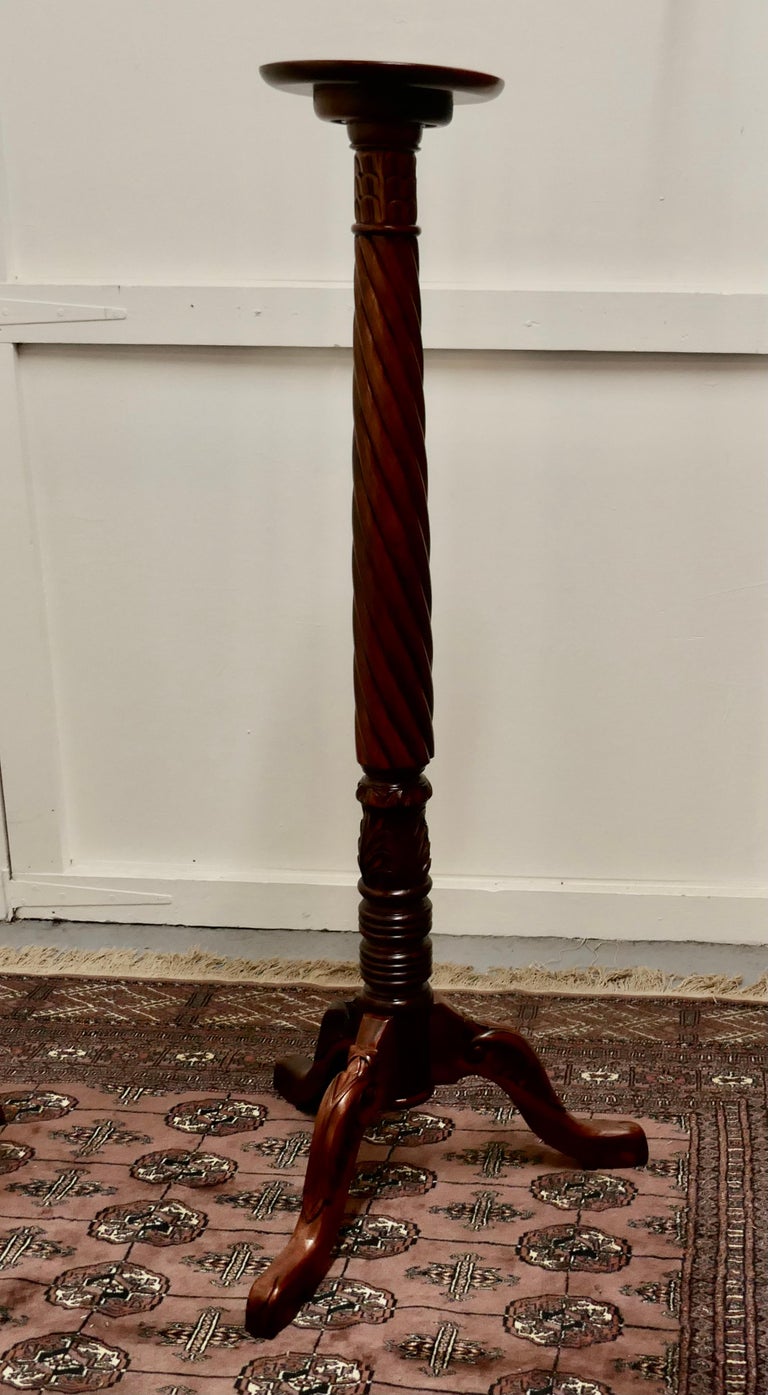 Tall Pair of Mahogany Torchère or Lamp Stands For Sale at 1stDibs