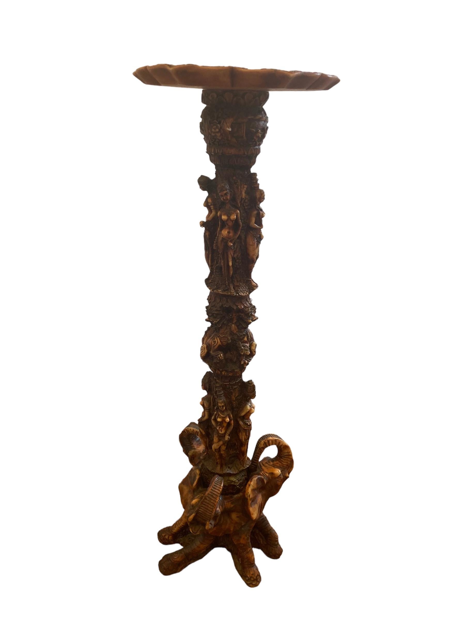 Resin A tall resin Oriental Jardiniere, decorated with elephant, chinese dragons  For Sale