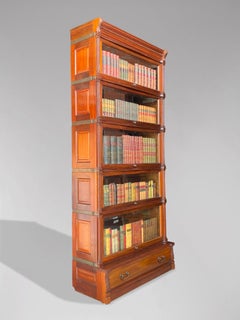 Tall Solid Mahogany Serpentine Globe Wernicke Bookcase