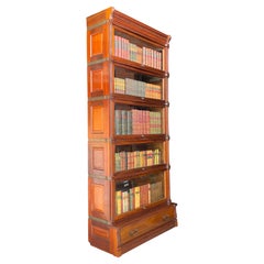 Tall Solid Mahogany Serpentine Globe Wernicke Bookcase