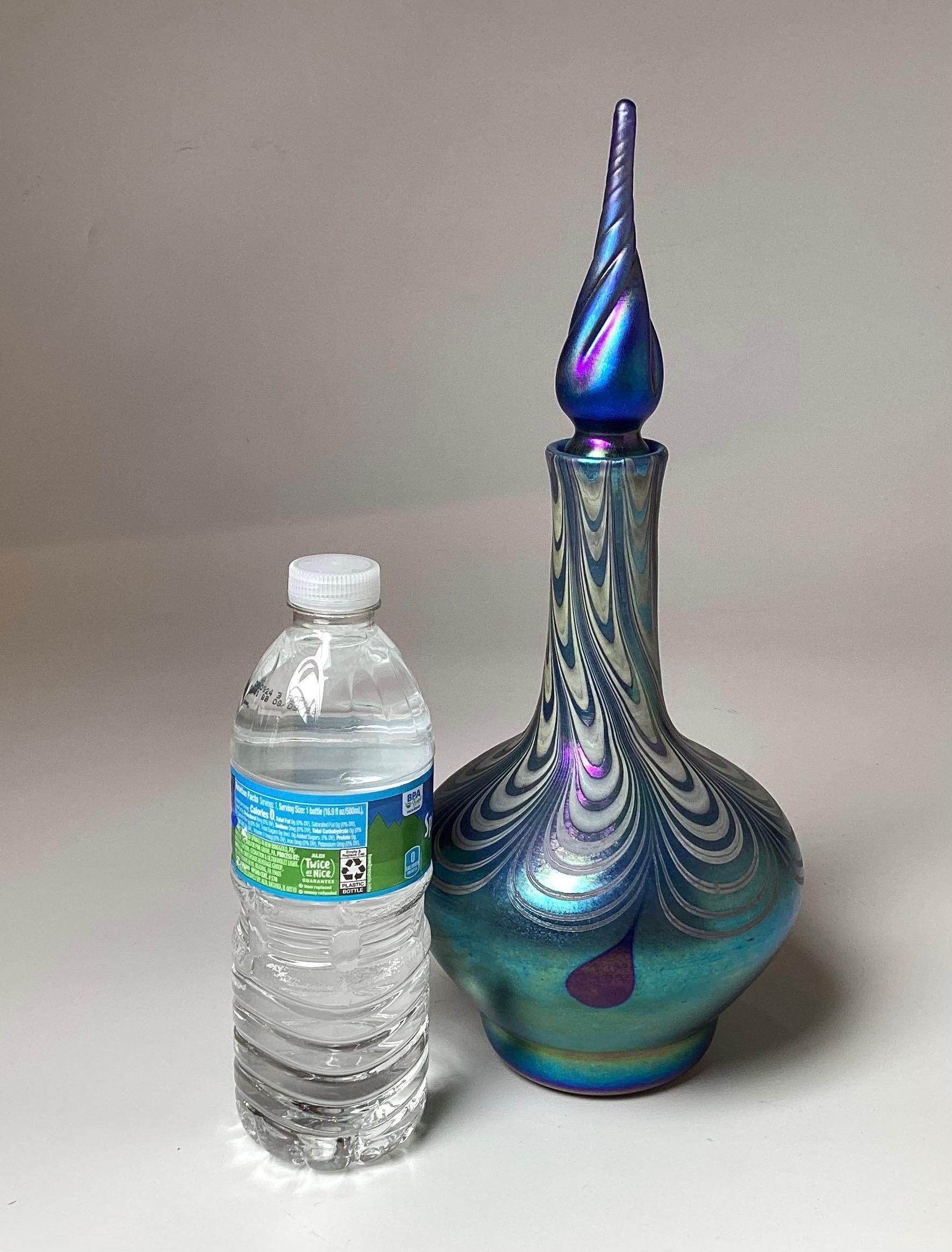 A Tall Vandermark Pull Feather Decanter For Sale 4