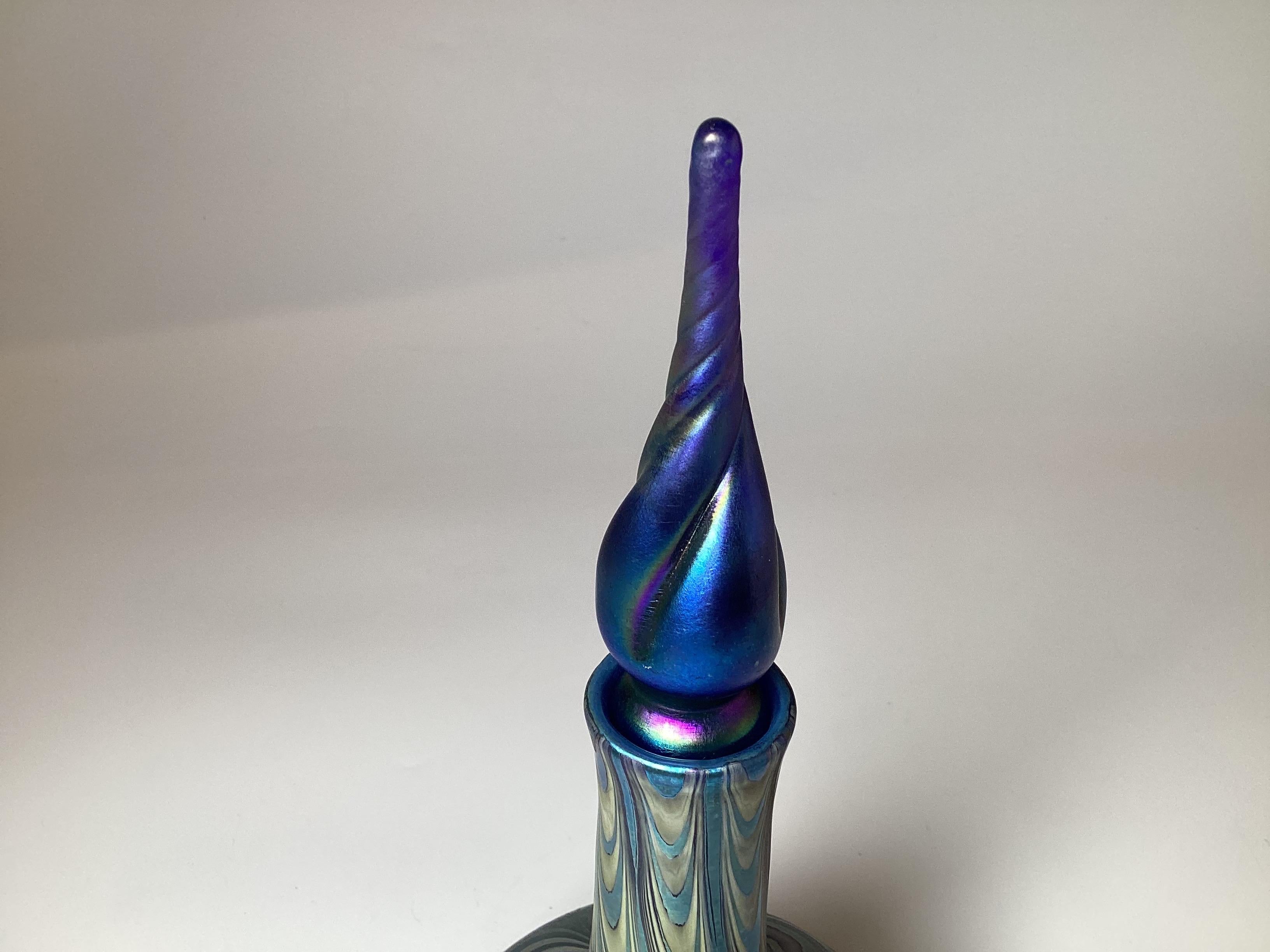 Contemporary A Tall Vandermark Pull Feather Decanter For Sale