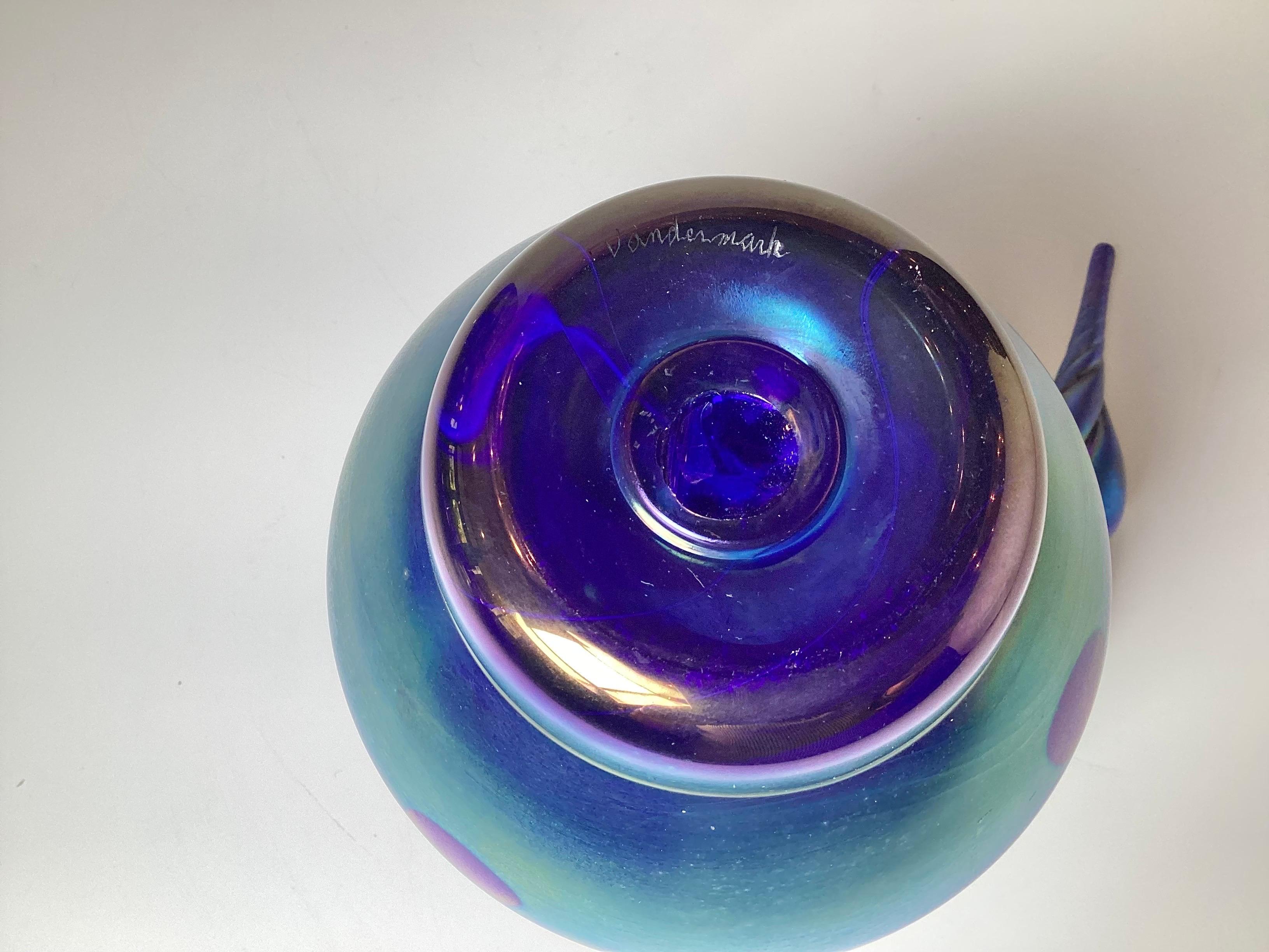 A Tall Vandermark Pull Feather Decanter For Sale 2