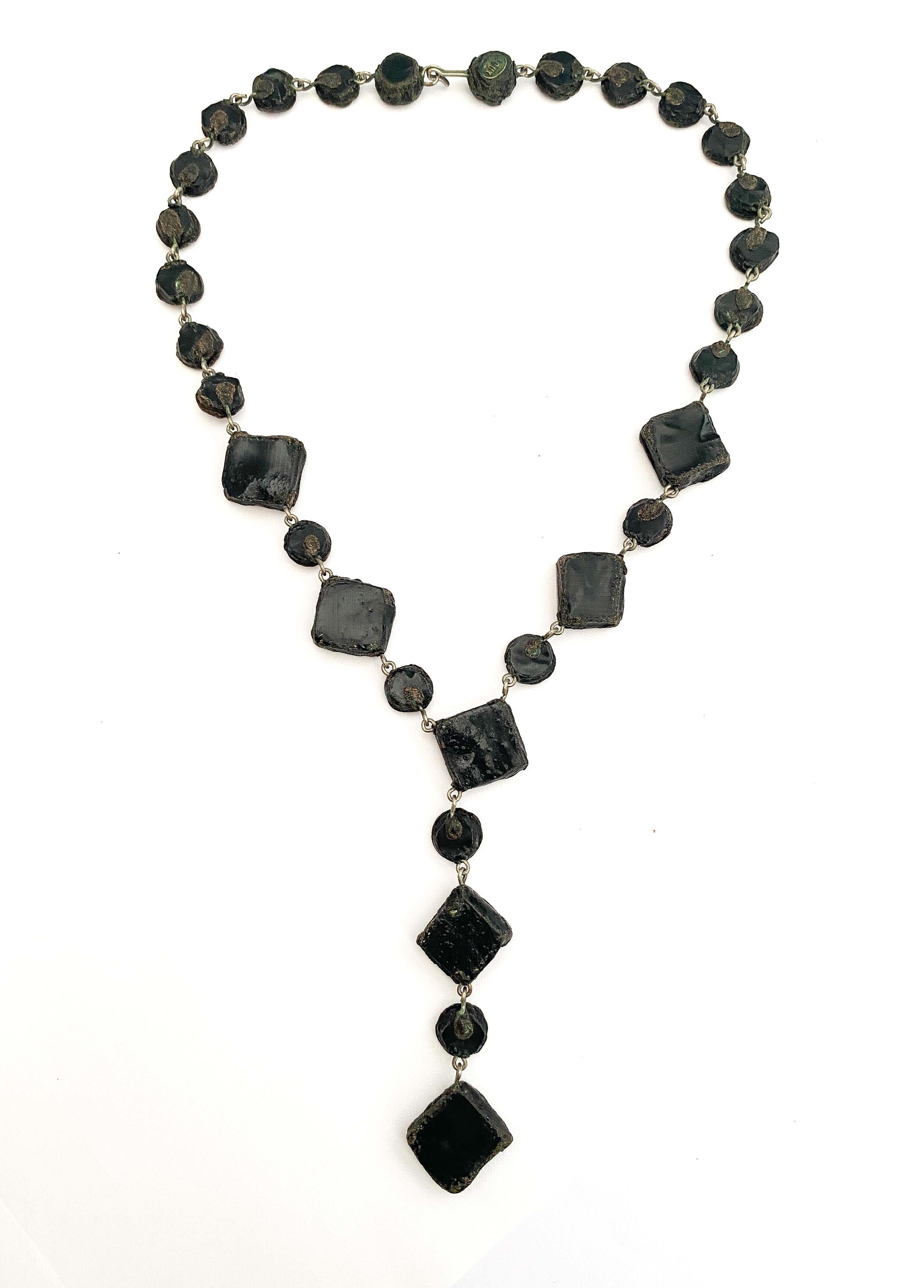 Collana sautoir con talousel e specchio rosa tenue, Line Vautrin, Francia, anni '60 in vendita 7