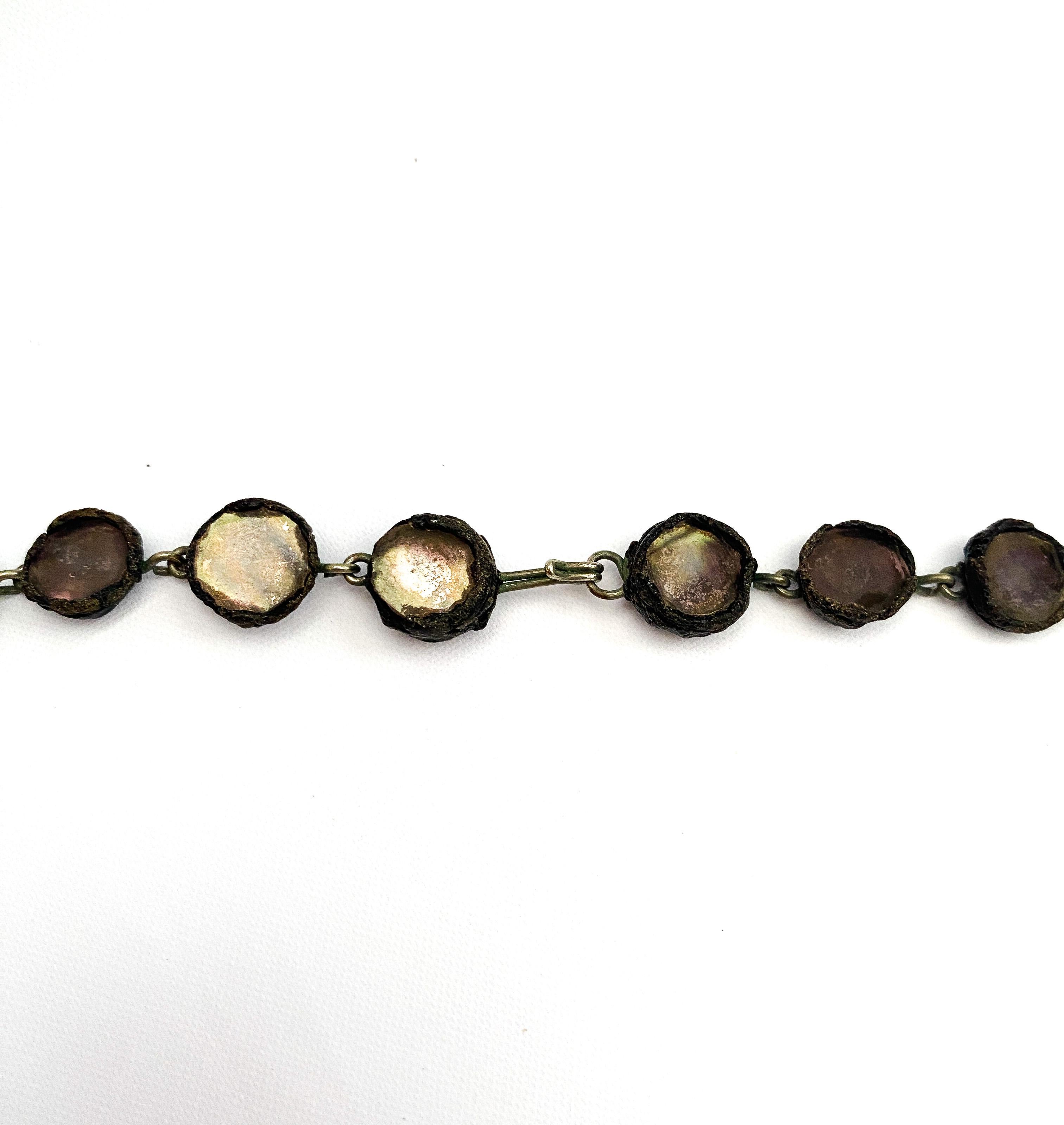 Collana sautoir con talousel e specchio rosa tenue, Line Vautrin, Francia, anni '60 in vendita 10