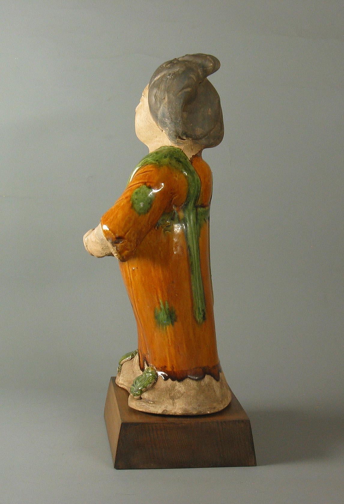 Chinese Export Tang Style Sancai-Glazed Figure of a Court Lady For Sale