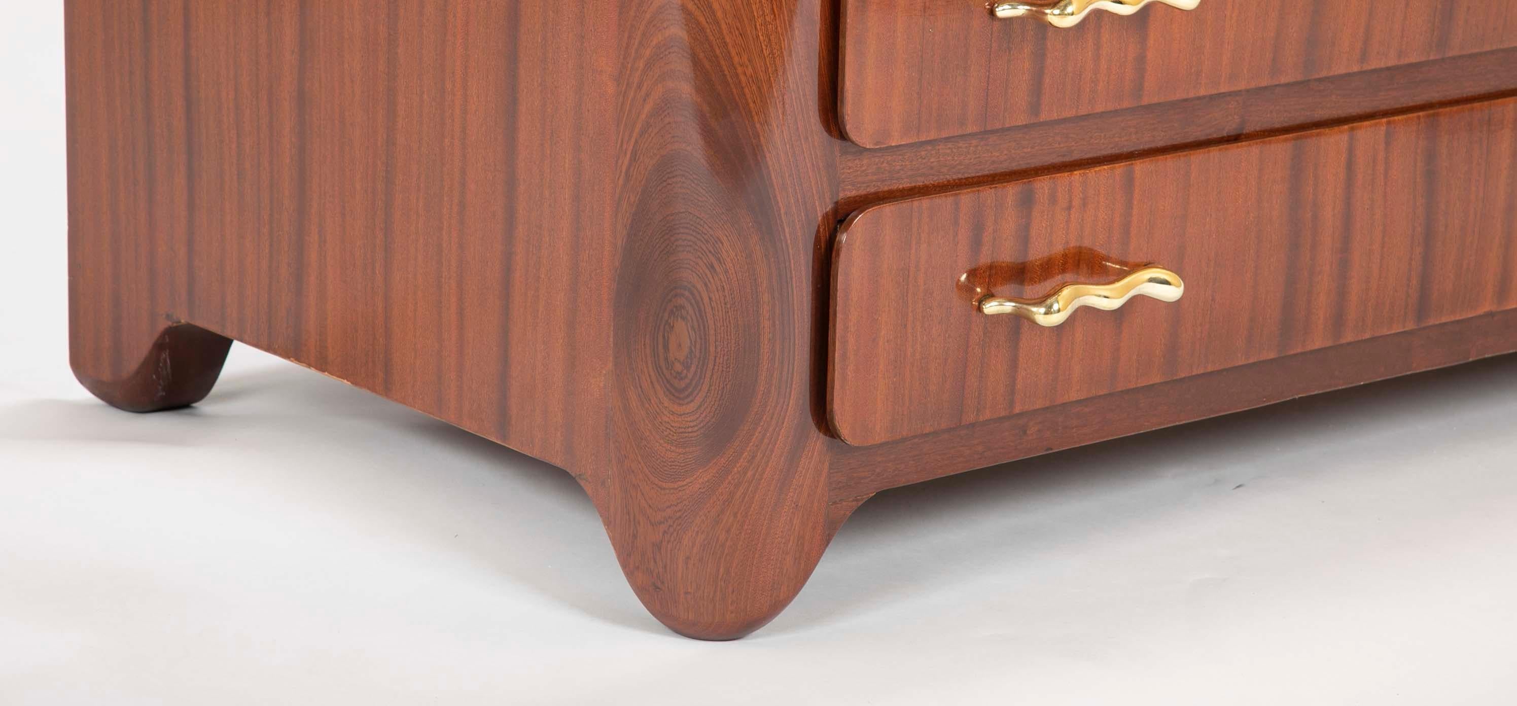 Tapered Sapele and Gilt Bronze Chest Designed by Guglielmo Ulrich 6