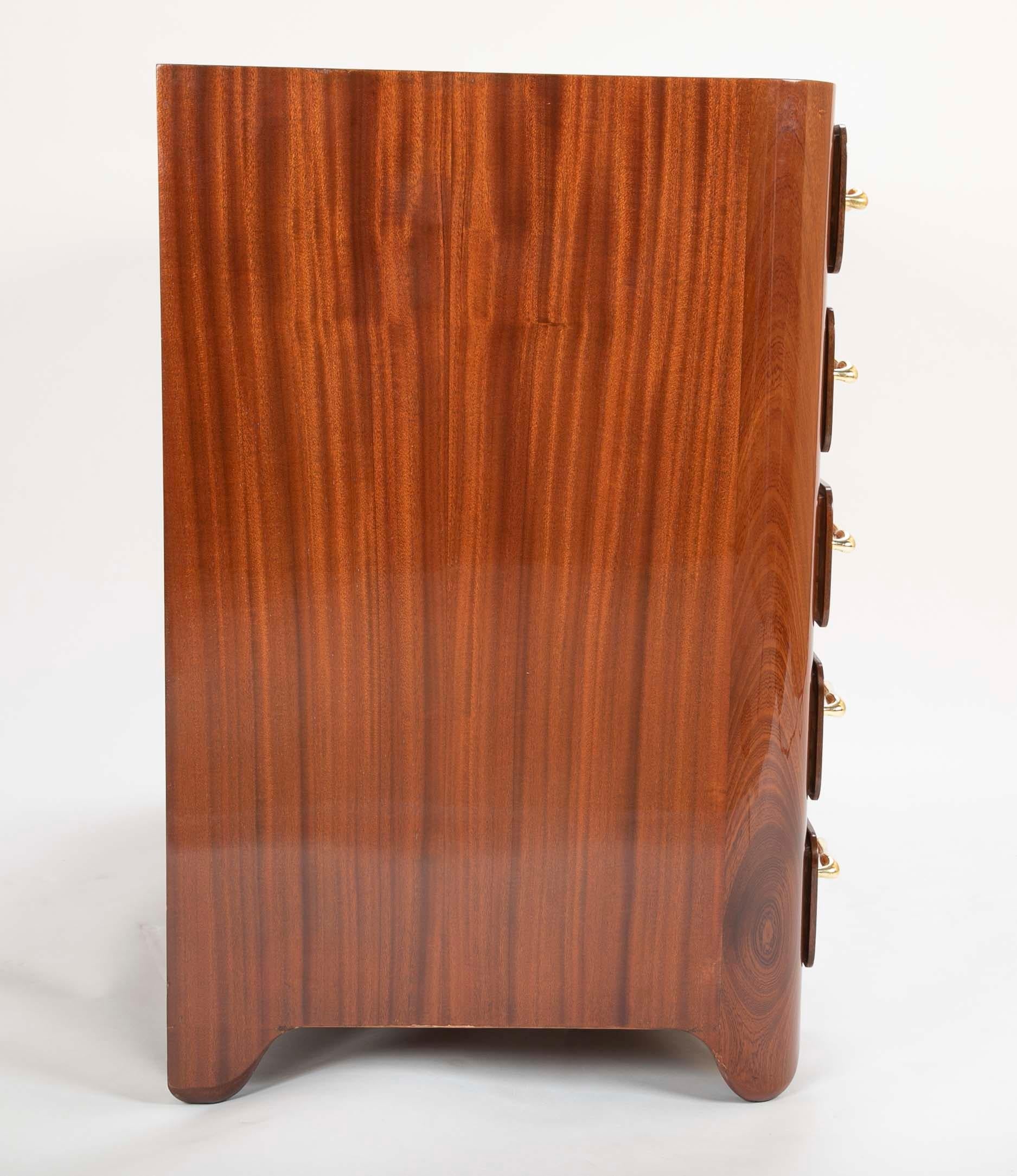 Tapered Sapele and Gilt Bronze Chest Designed by Guglielmo Ulrich 8