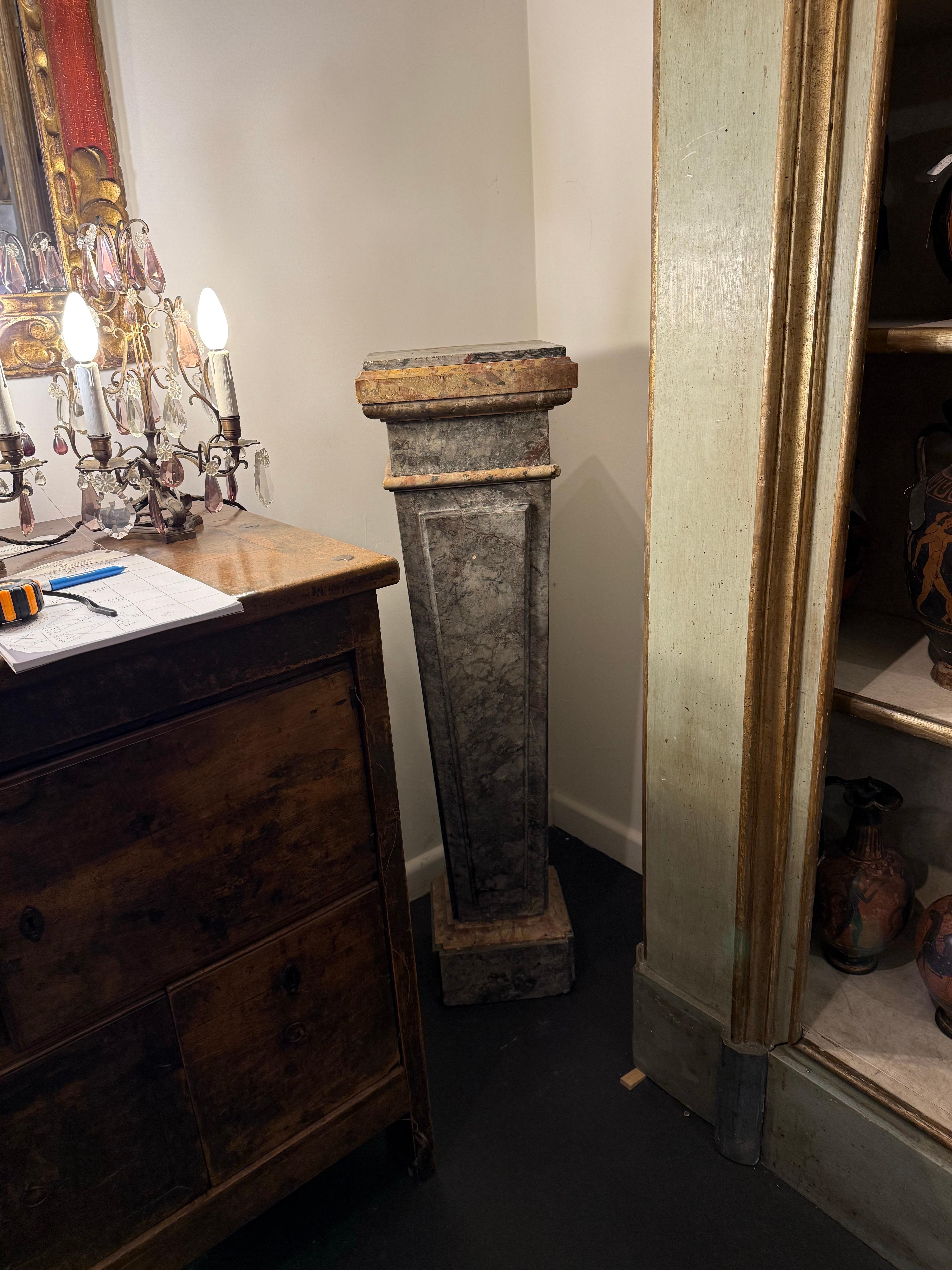 A Tapered Square Marble Pillar, 19th Century For Sale 6