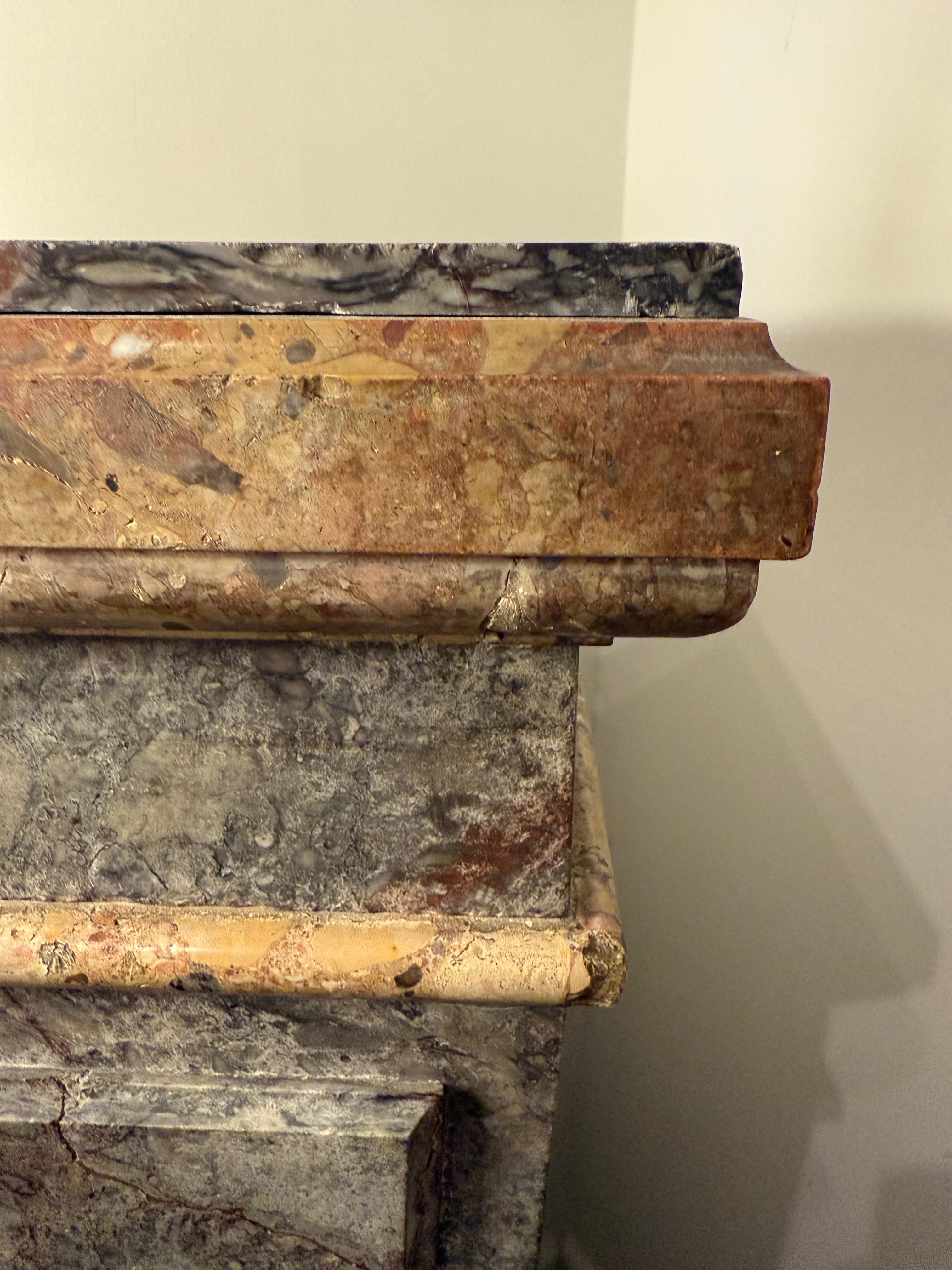 Italian A Tapered Square Marble Pillar, 19th Century For Sale