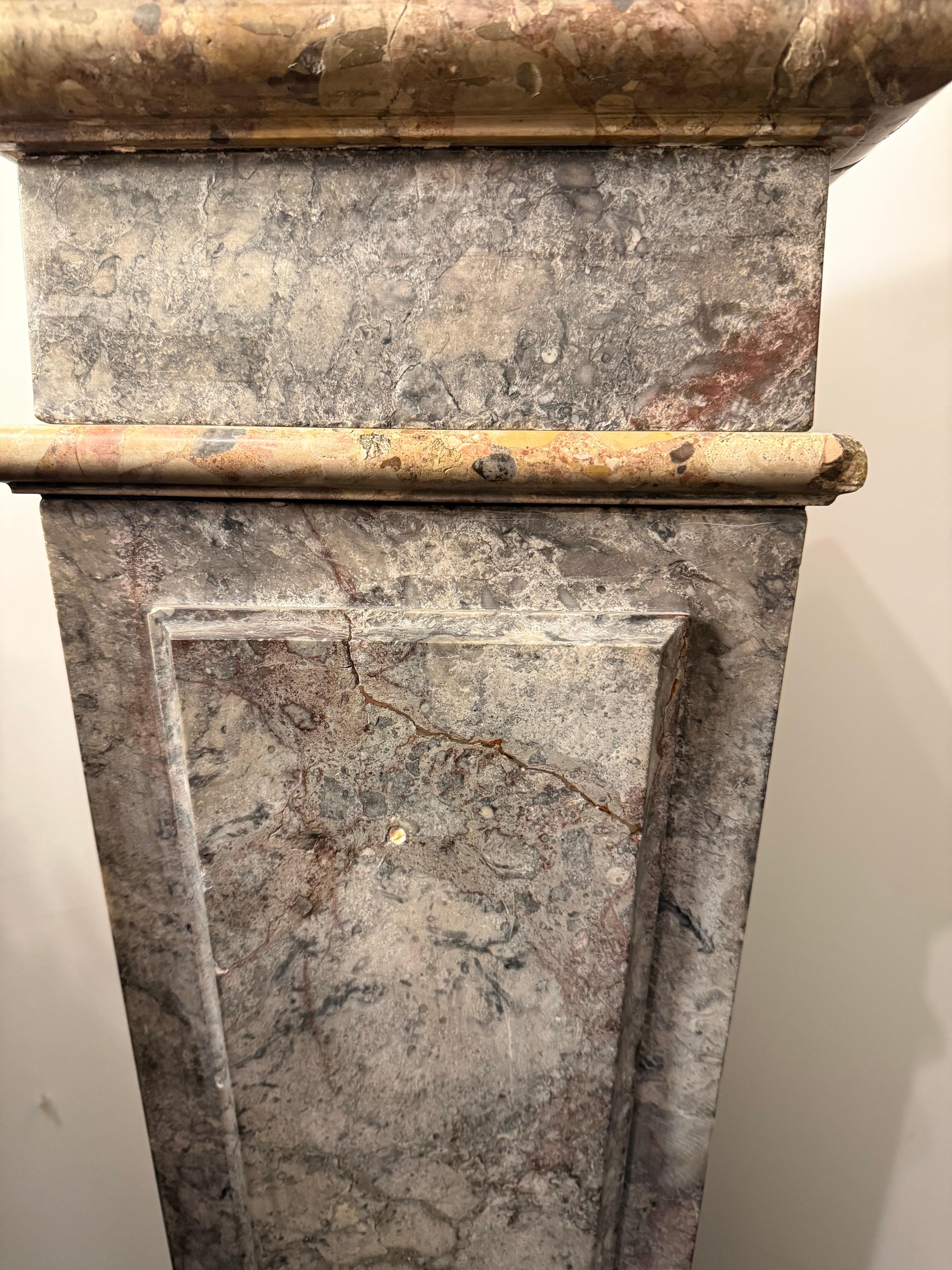Hand-Carved A Tapered Square Marble Pillar, 19th Century For Sale