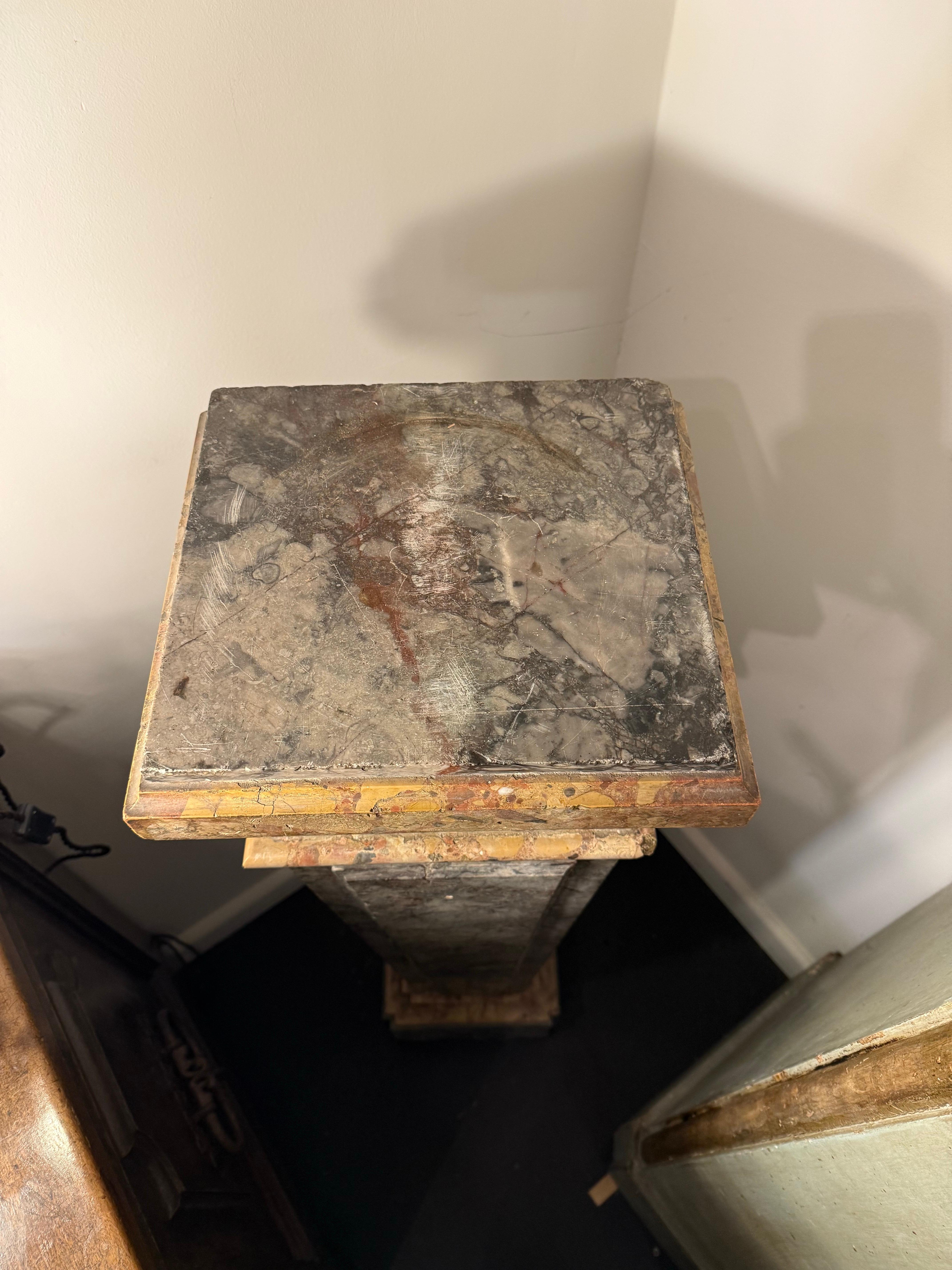 A Tapered Square Marble Pillar, 19th Century For Sale 1