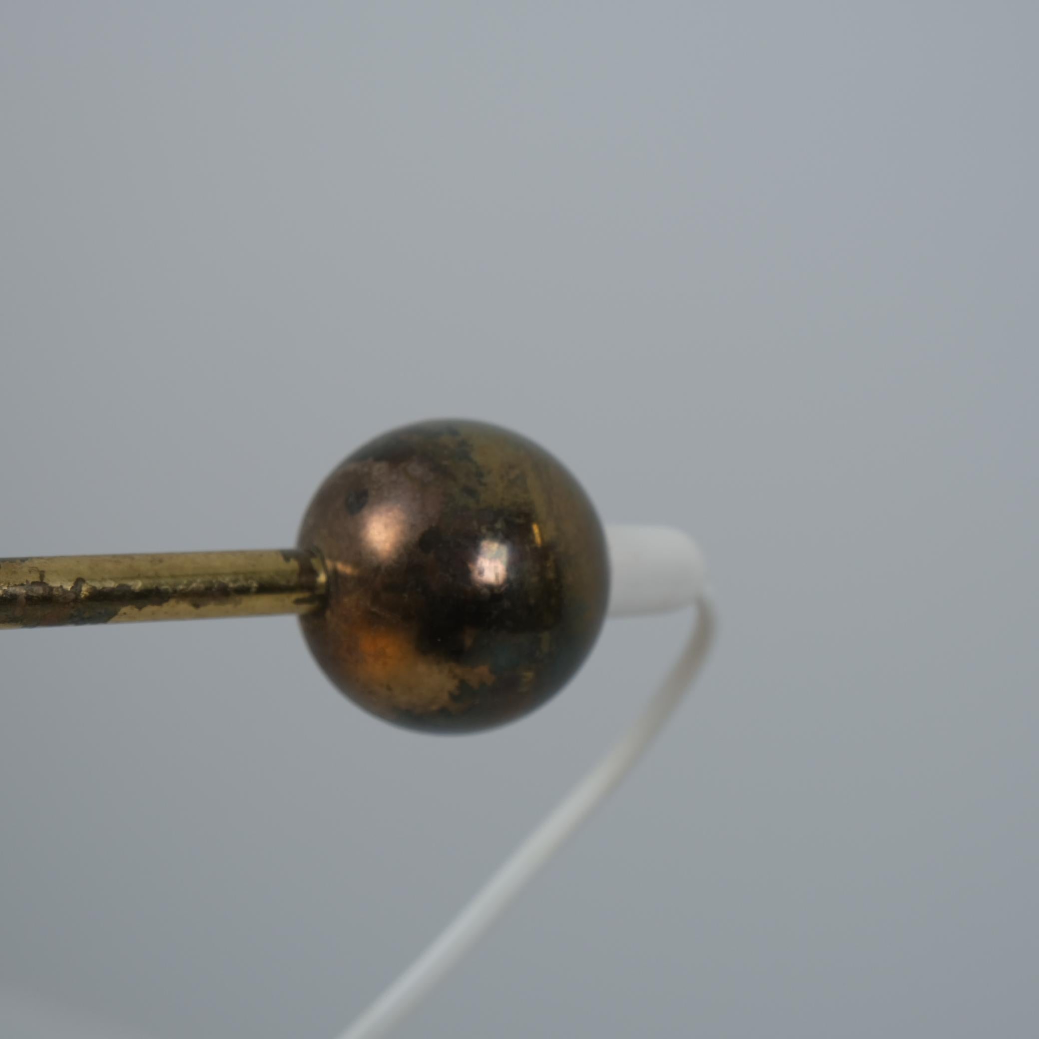 Una lampada da terra regolabile Tapio Wirkkala K10-11 in bianco e ottone, Idman 1950s in vendita 3