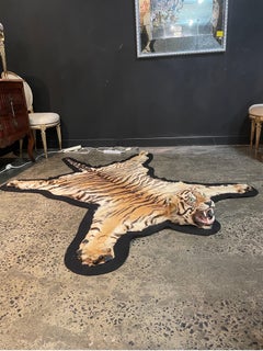 A Taxidermied Tiger Skin Rug, 20th Century