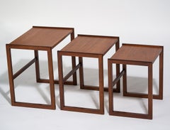 Teak and Mahogany Dream; Nest of Three Tables from 1960s, Sweden
