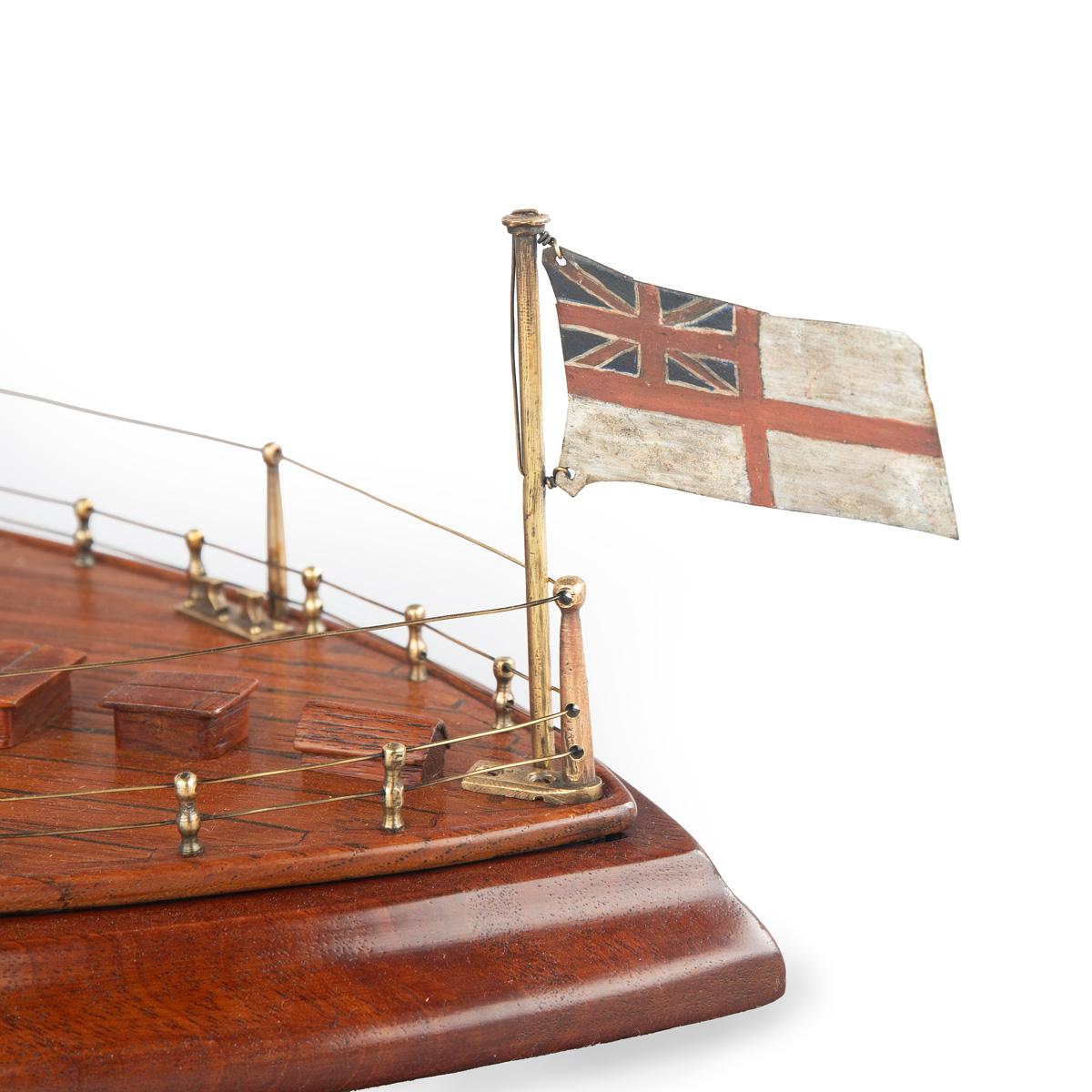 A Teak Model of the Stern of HMS Howe, Presented to Captain Assheton Gore In Good Condition For Sale In Lymington, Hampshire