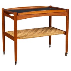 A Teak Serving Trolley With Removable Tray By Poul Hundevad, Denmark, c.1960