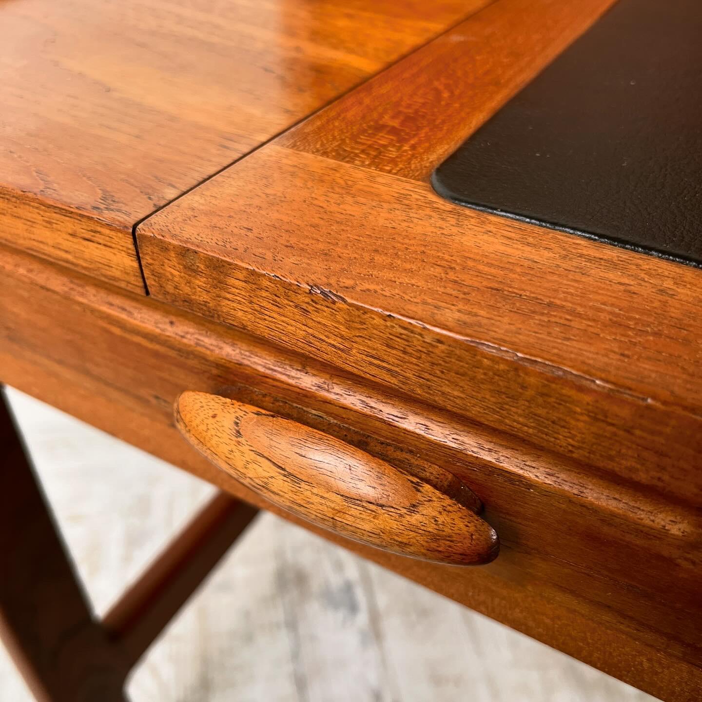 A Teak Tambour Desk Designed By John Mortensen For Dyrlund, Denmark 2