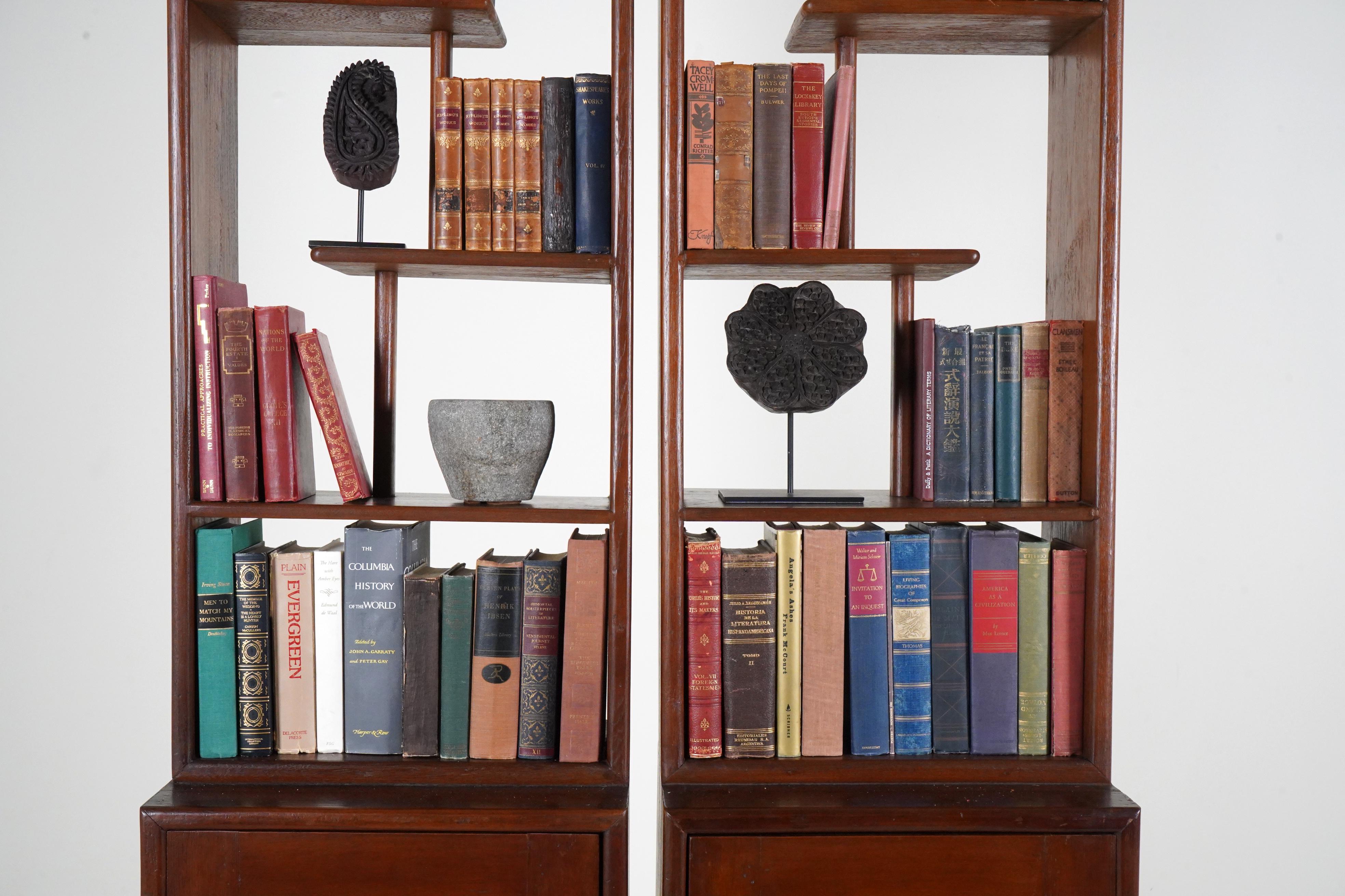 British Colonial A Teak Wood Bookshelf