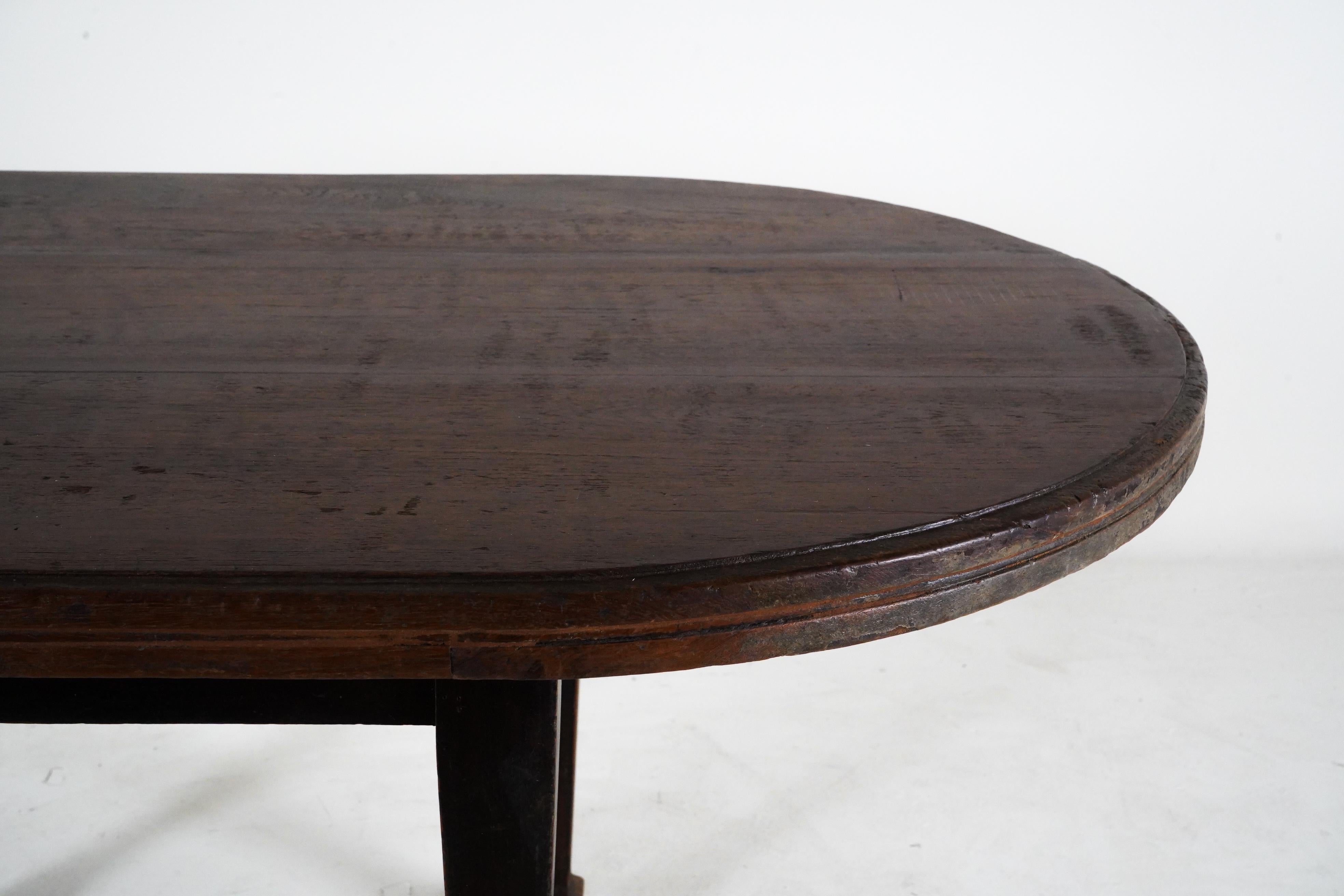 Burmese A Teak Wood Oval Dining Table For Sale