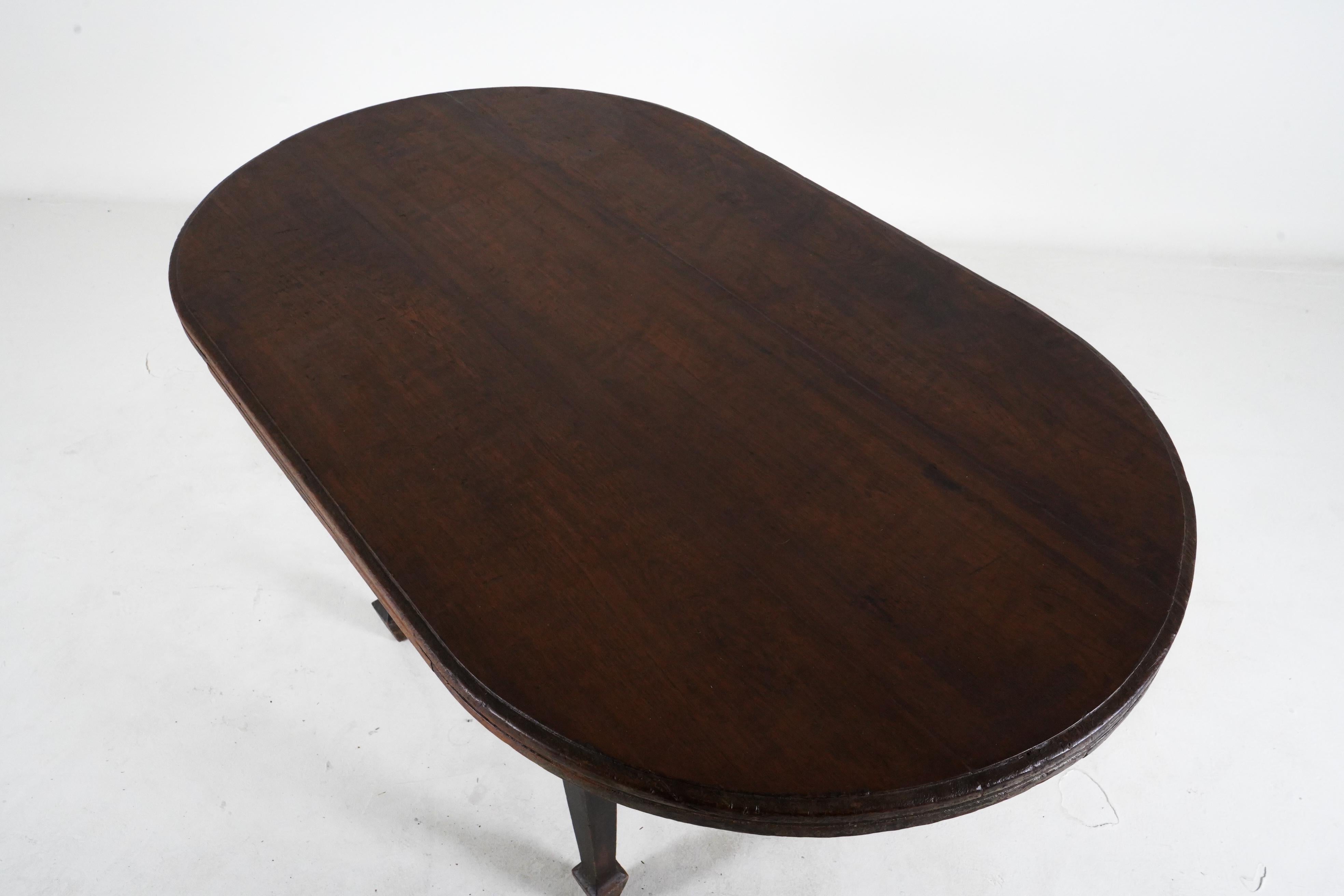 20th Century A Teak Wood Oval Dining Table For Sale