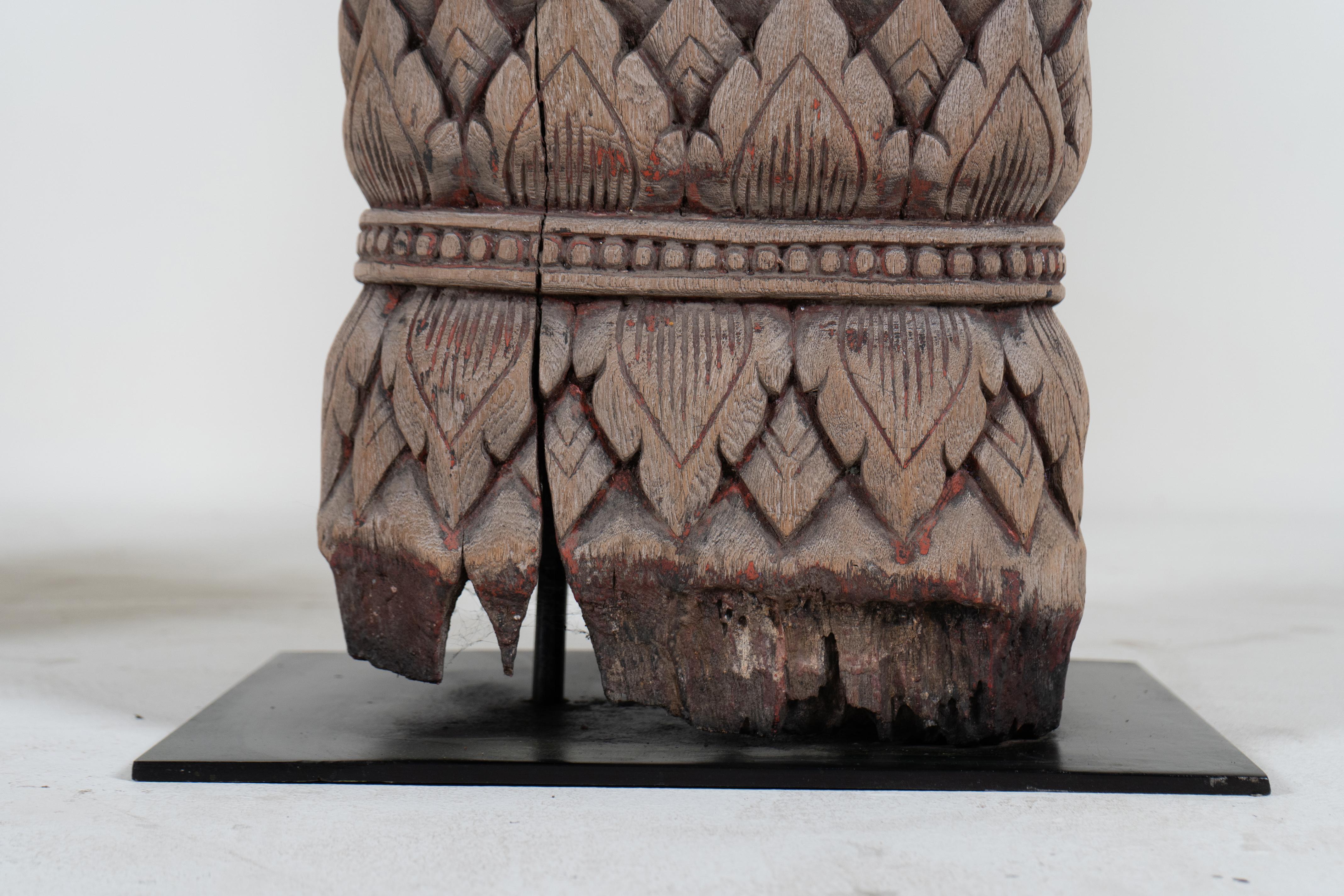 A Teak Wood Sculpture In The Form of a Thai Greeting Angel 9