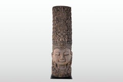 A Teak Wood Sculpture of a Cambodian Apsara Goddess