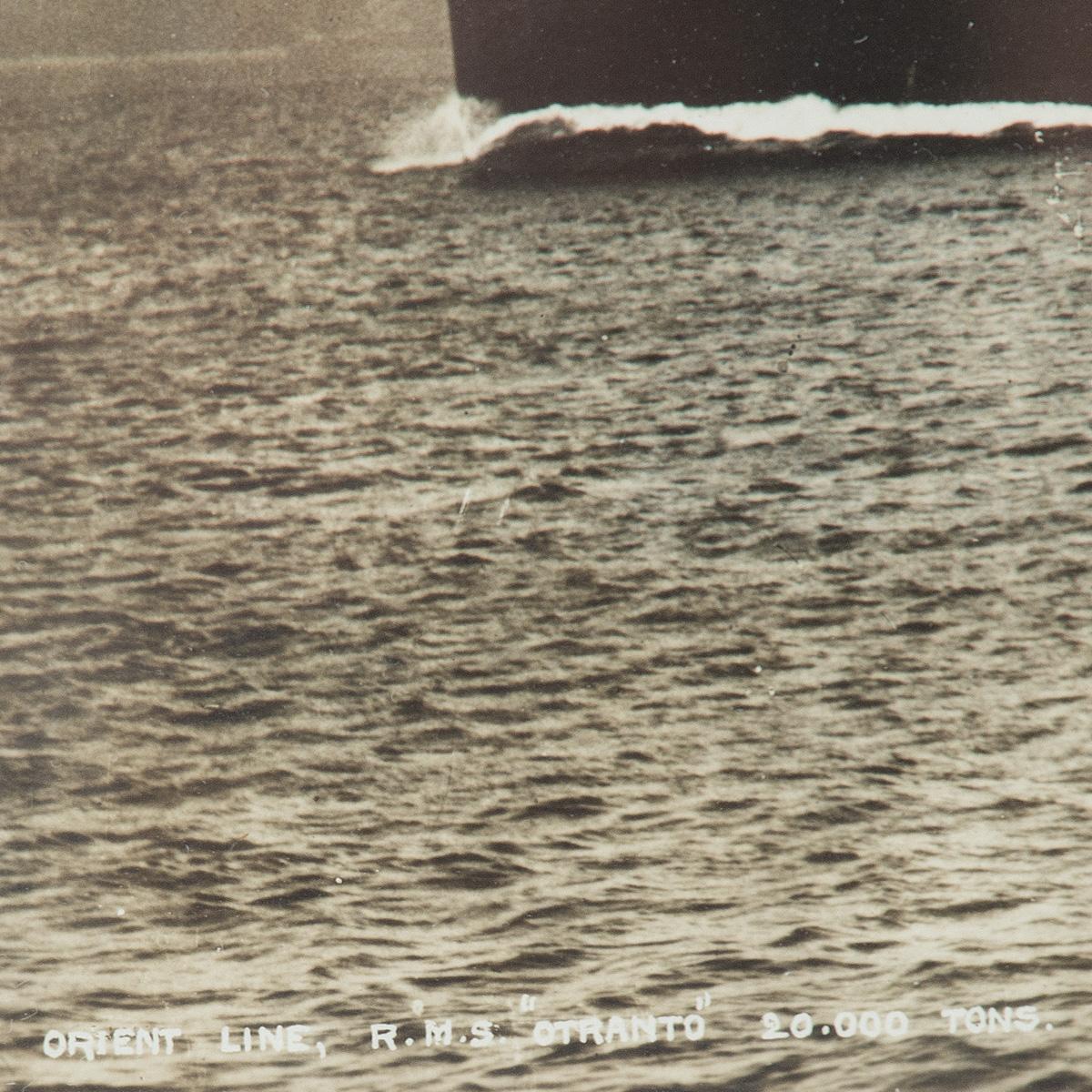 A Team-Signed Gelatin Print Photograph of the R.M.S. Otranto Carrying the Visiting M.C.C Cricket Team to Australia in 1928,

This fine gelatin print is both a record of the luxury liner R. M. S. Otranto, operated by the Orient Line (Orient Steam