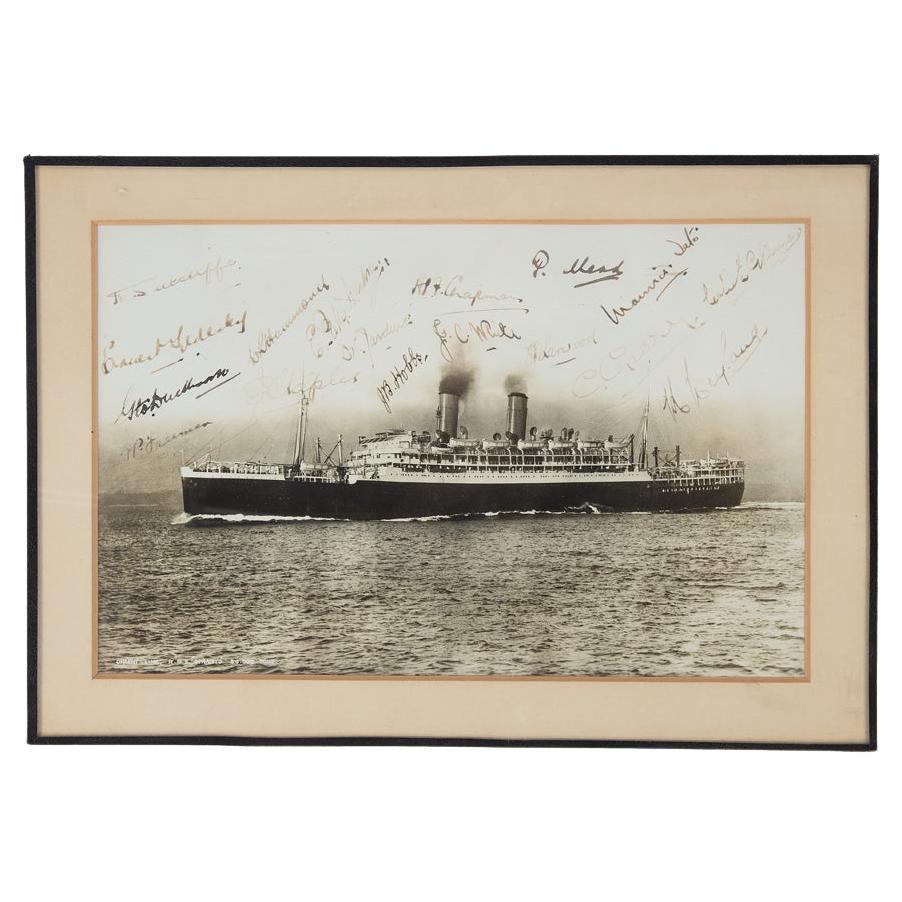 A Team-Signed Gelatin Print Photograph of the R.M.S. Otranto For Sale